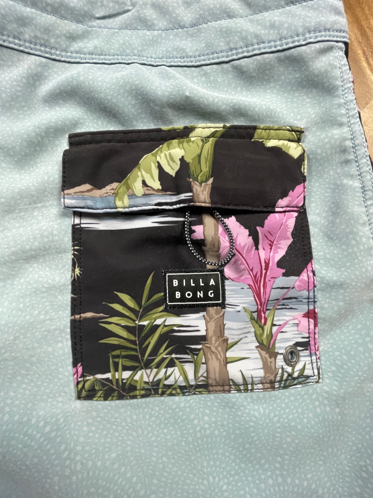 Billabong Boardshorts Floral Print Light Blue Men's 36 — photo 7 of 11
