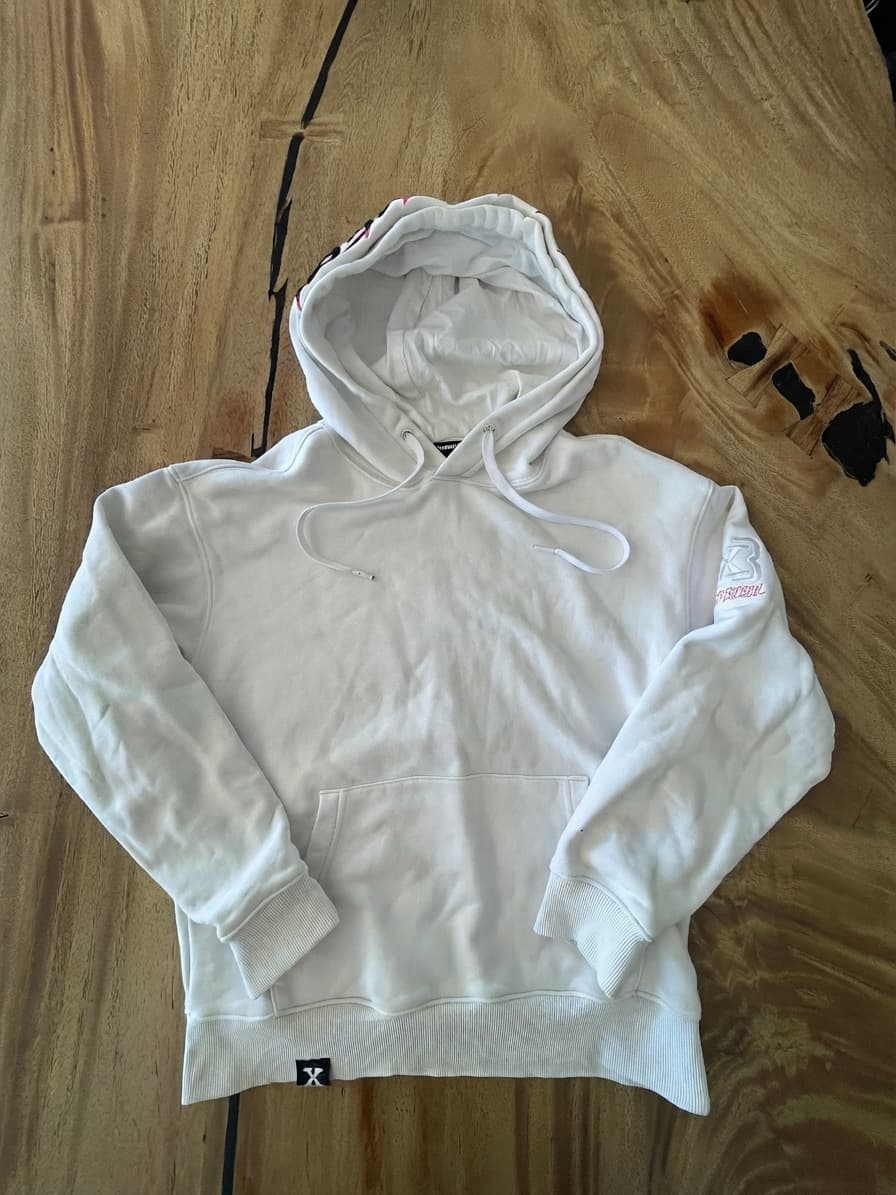 Bossini.X Pullover Hoodie Keep Real Embroidery White Unisex S — photo 1 of 12
