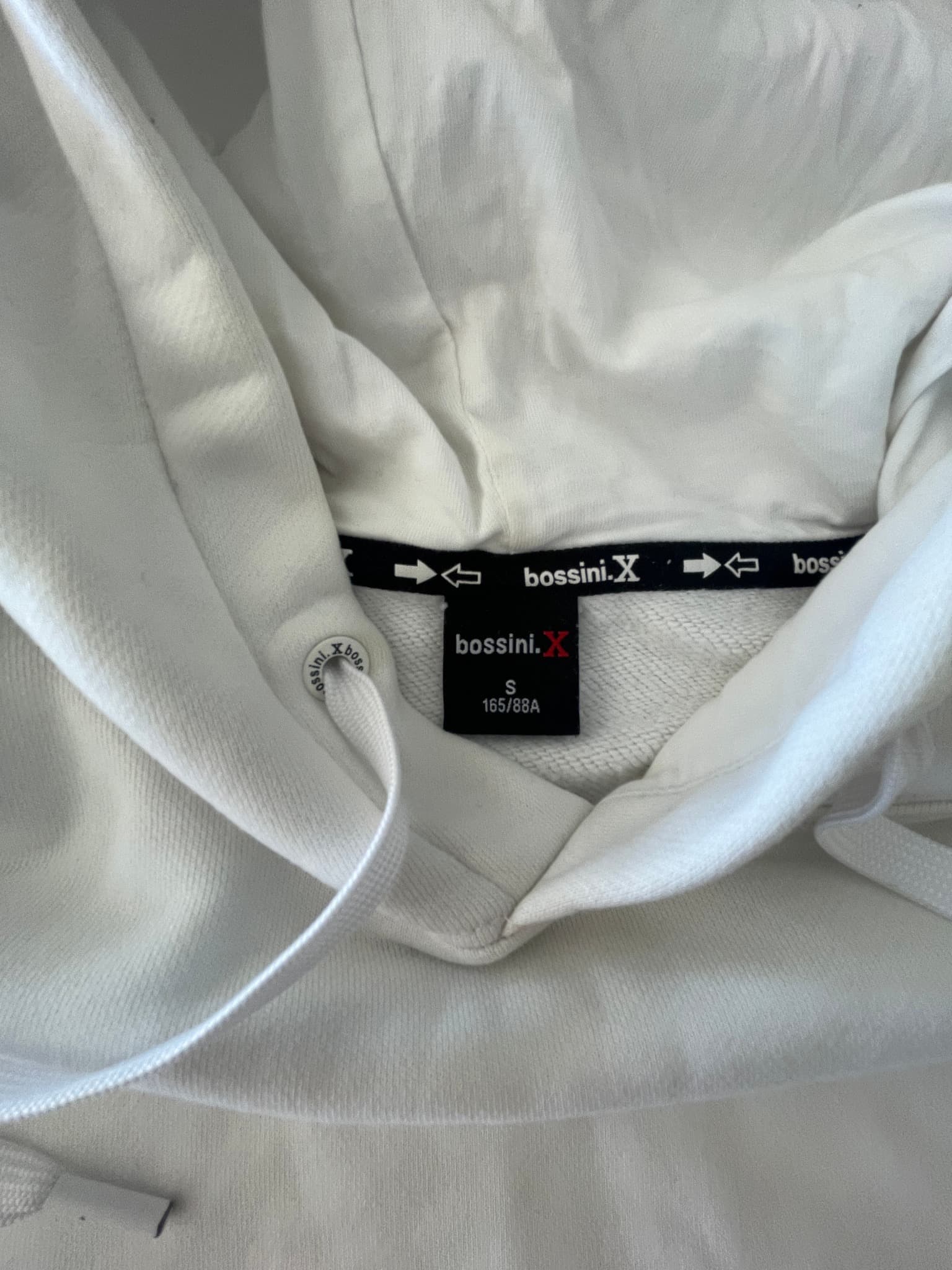 Bossini.X Pullover Hoodie Keep Real Embroidery White Unisex S — photo 2 of 12