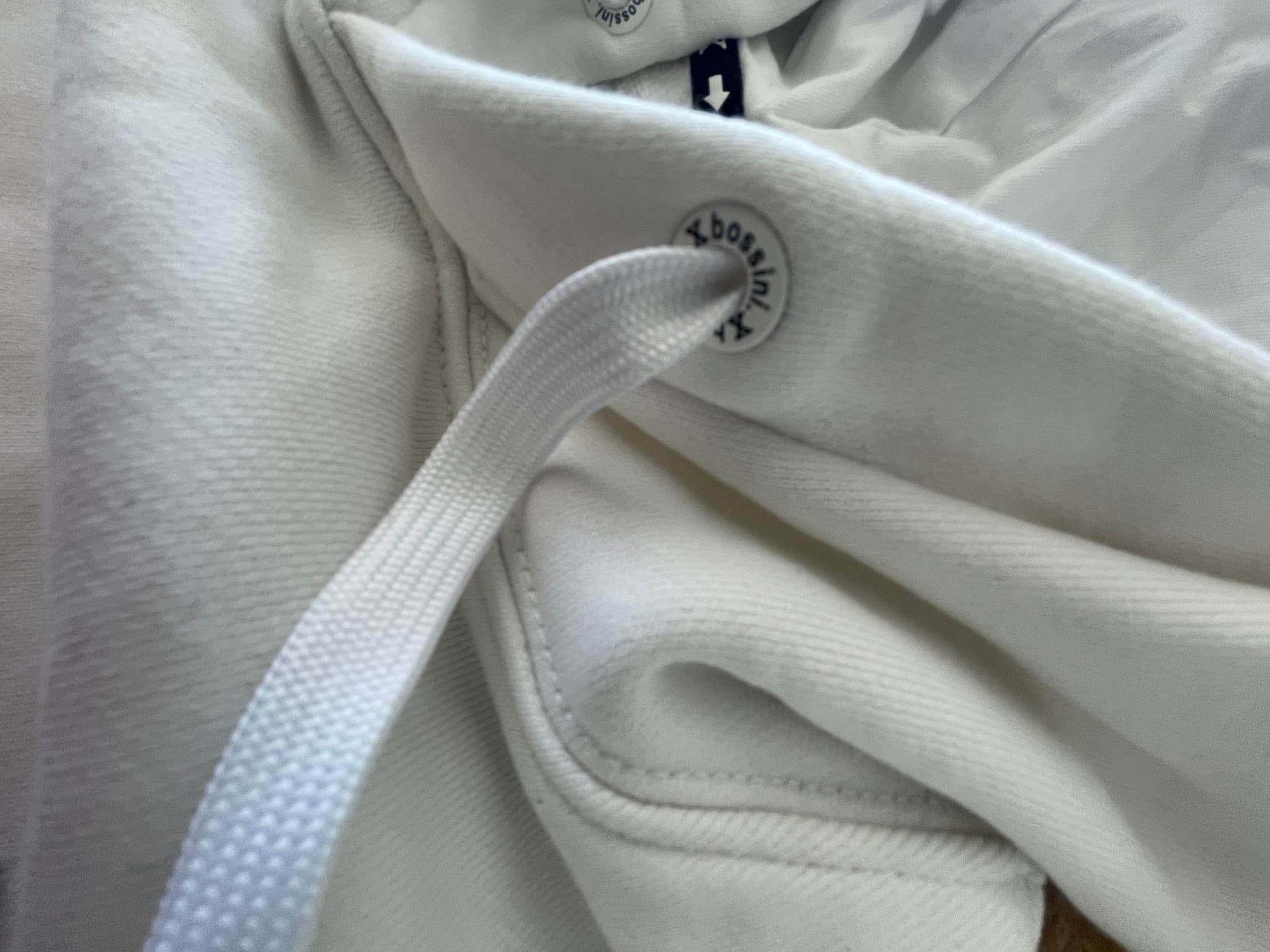 Bossini.X Pullover Hoodie Keep Real Embroidery White Unisex S — photo 3 of 12