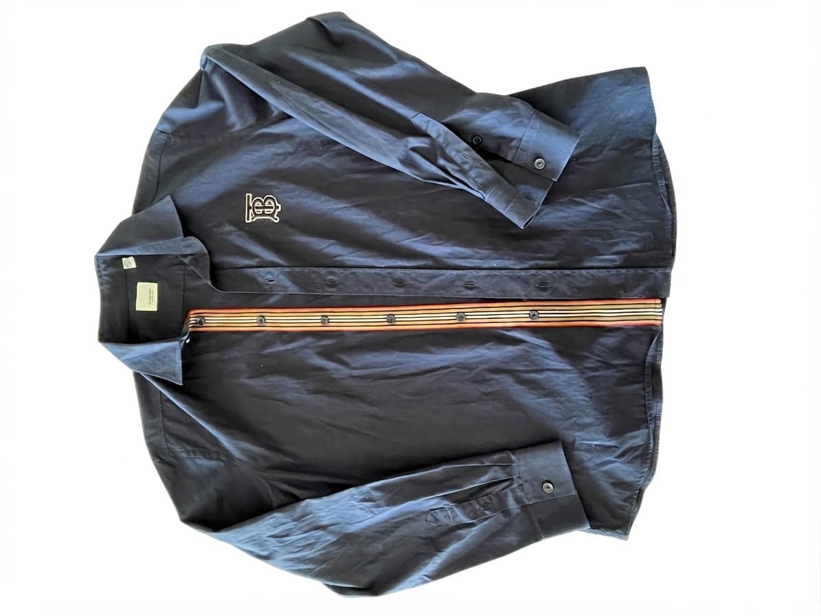 Burberry Monogram Motif Cotton Shirt Navy Blue Size L — photo 1 of 8