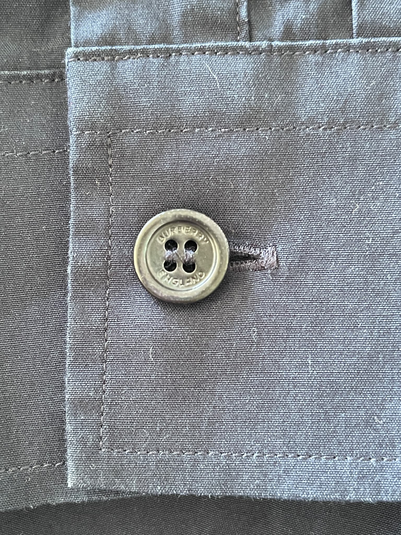 Burberry Monogram Motif Cotton Shirt Navy Blue Size L — photo 5 of 8