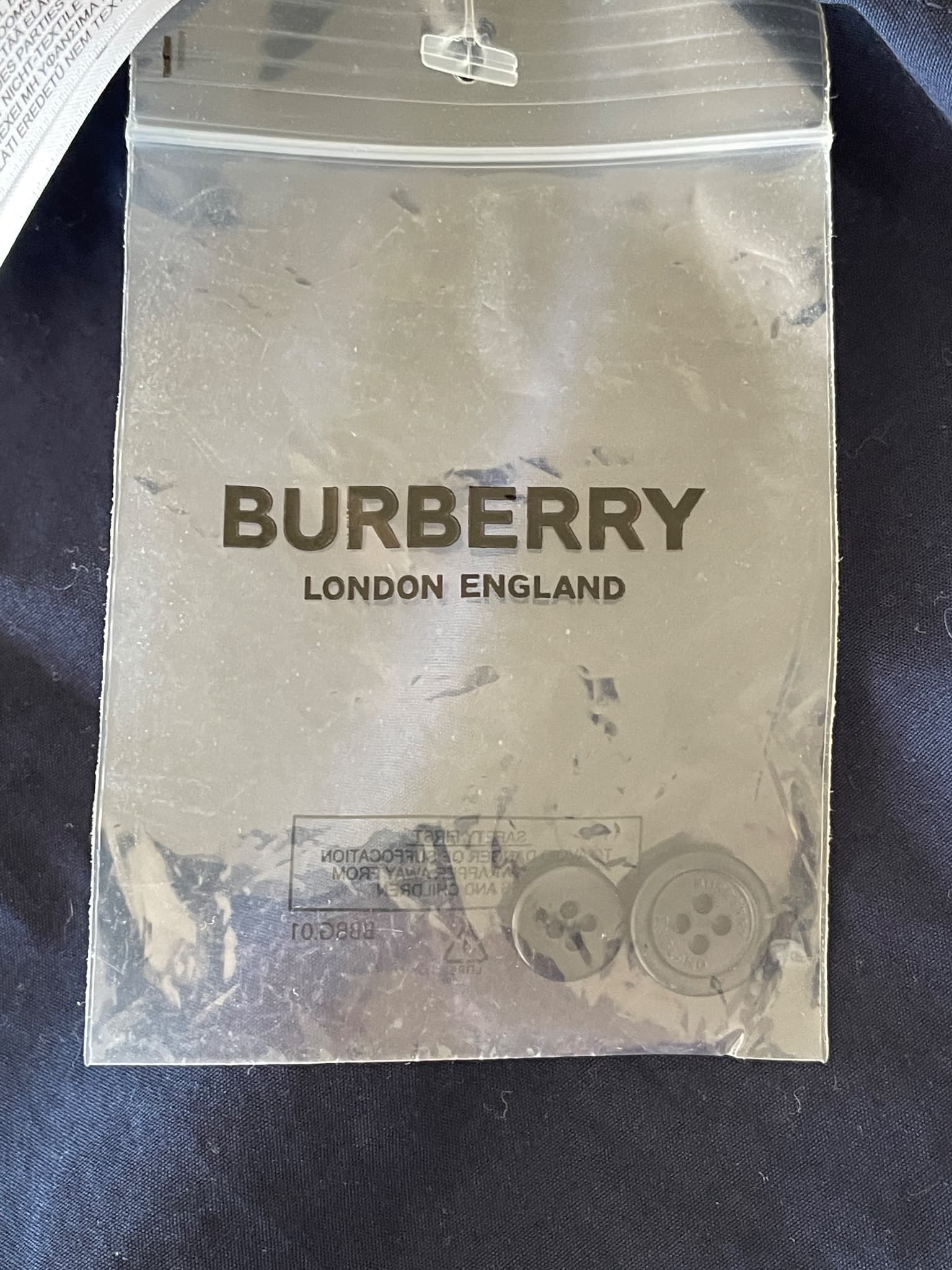 Burberry Monogram Motif Cotton Shirt Navy Blue Size L — photo 6 of 8