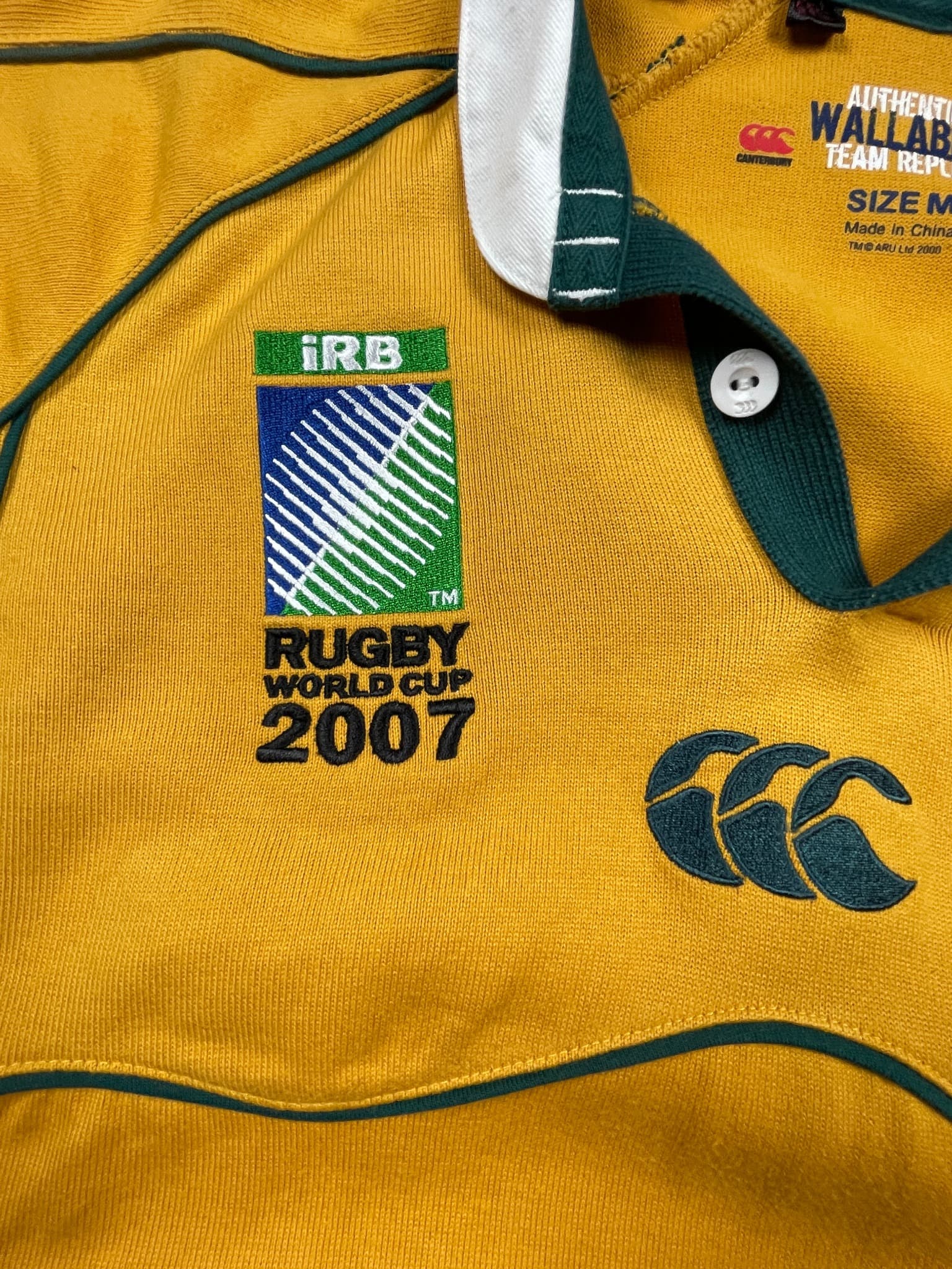 Canterbury Australia Wallabies 2007 Rugby World Cup Replica Jersey Gold Men's M — photo 3 of 9