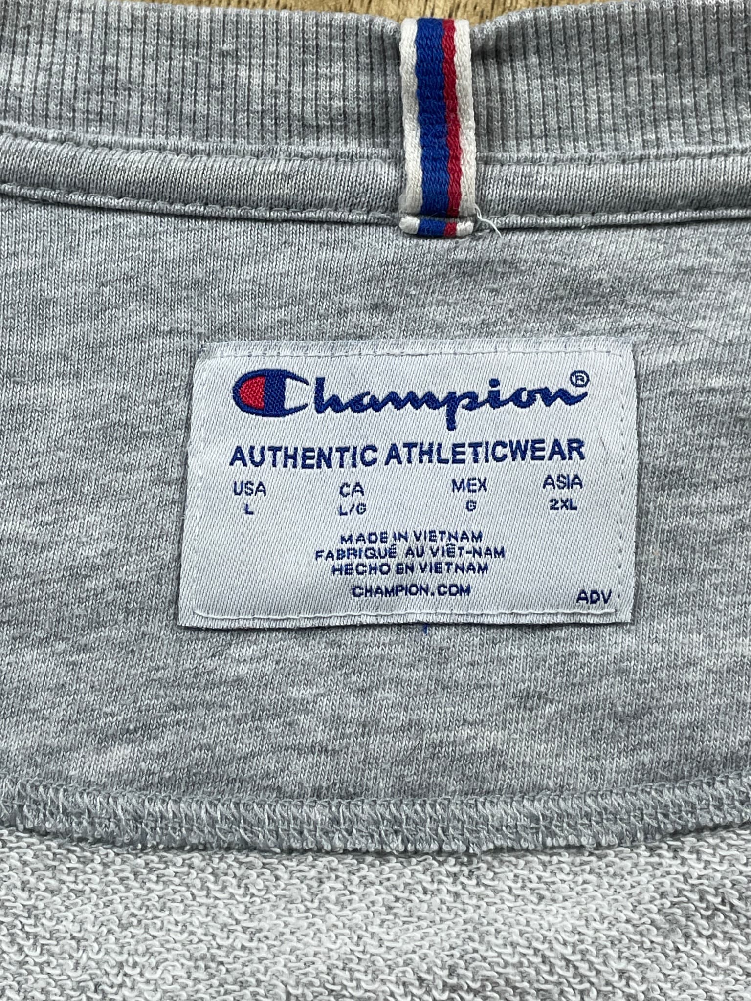Champion Crewneck Sweatshirt All-Over Logo Print Grey Unisex L — photo 4 of 10