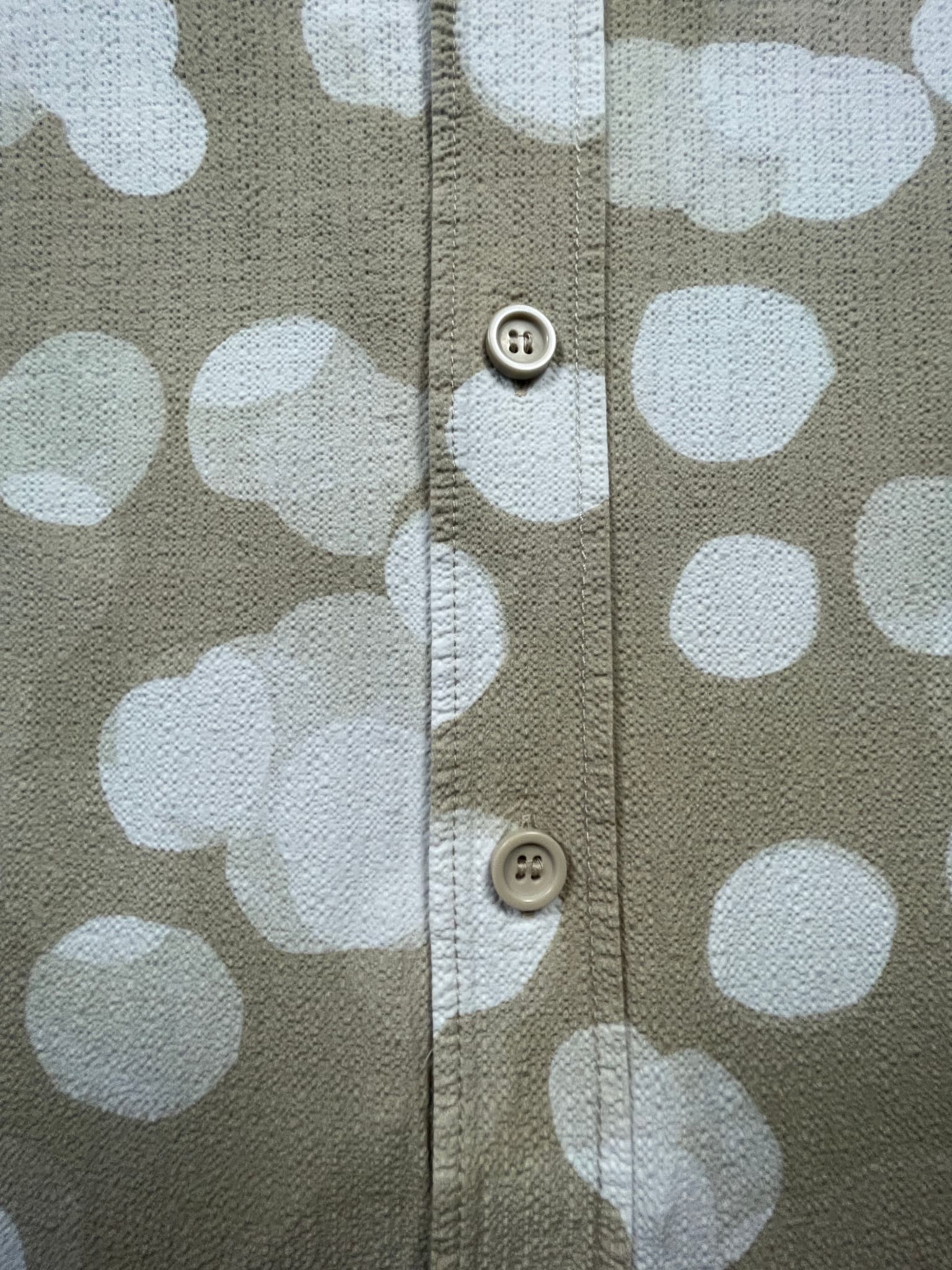 COS Short Sleeve Shirt Textured Polka Dot Beige Men's L — photo 2 of 7