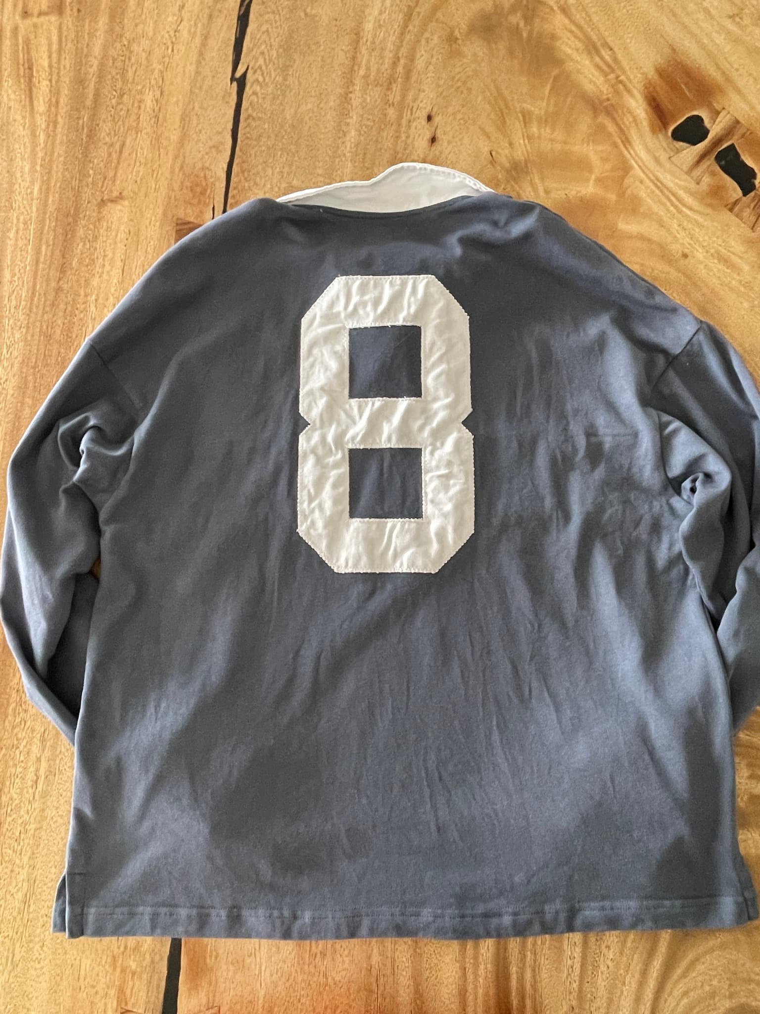 COTTON:ON Rugby Shirt Number 8 Grey Maroon Unisex M — photo 8 of 11