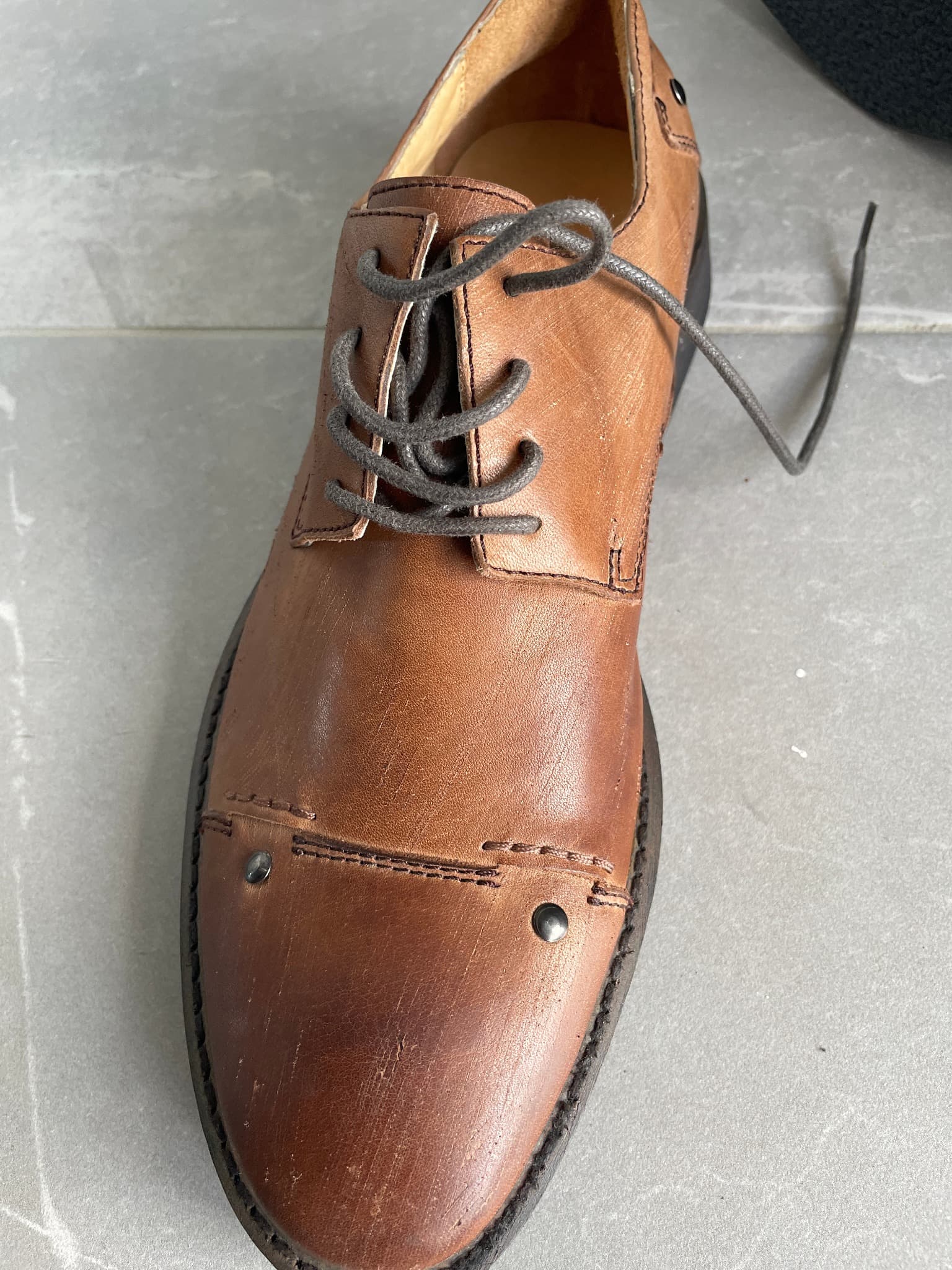 Croft Leather Oxford Shoes Brown Cap Toe Size 41 — photo 6 of 7