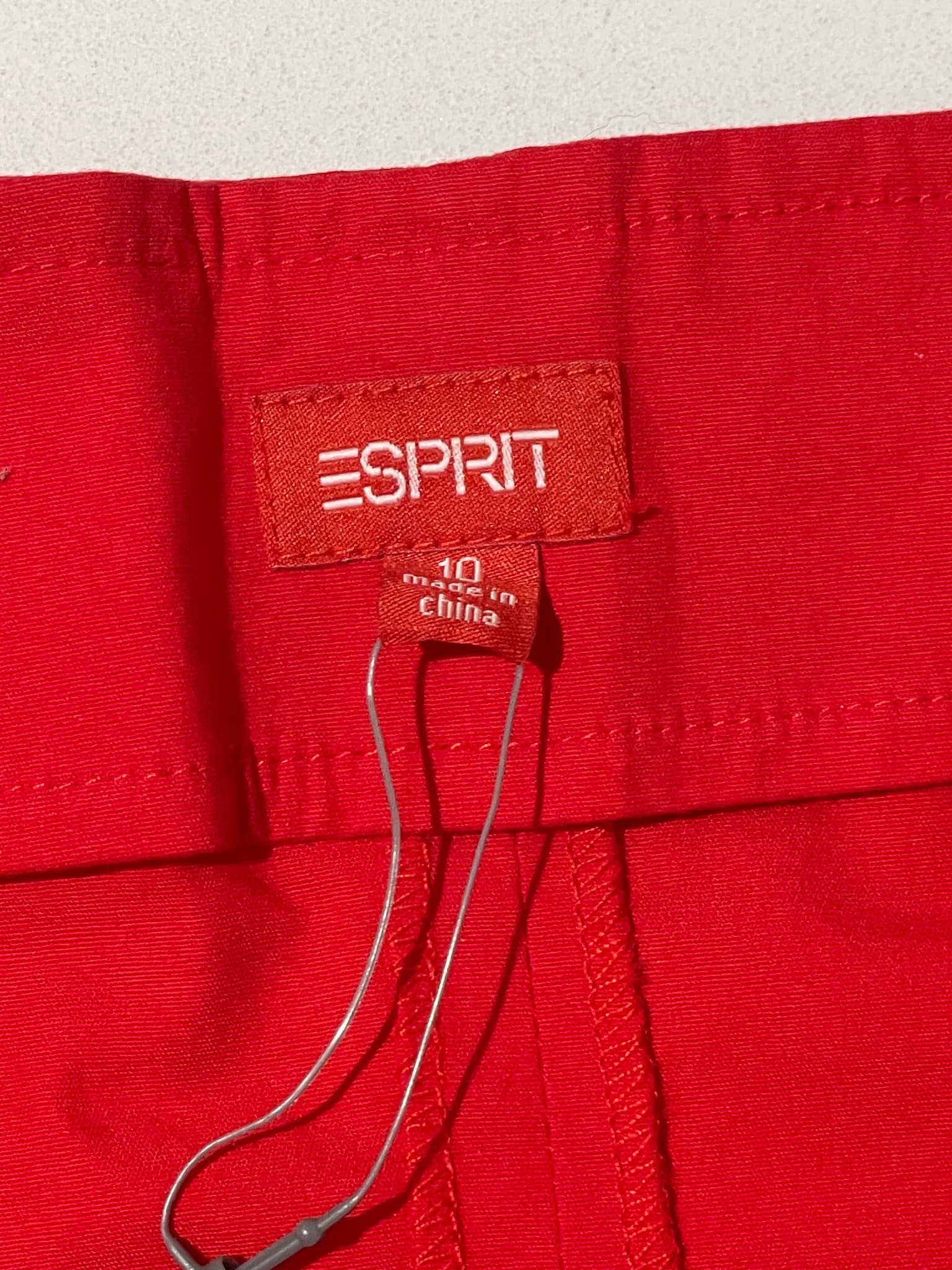 Esprit A-Line Midi Skirt Red With Chevron Detail Size 10 — photo 6 of 8