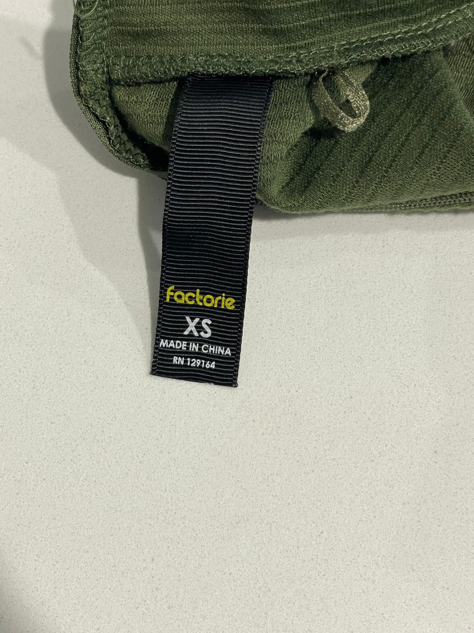 Factorie Ribbed Mock Neck Skater Dress Olive Green XS — photo 5 of 6