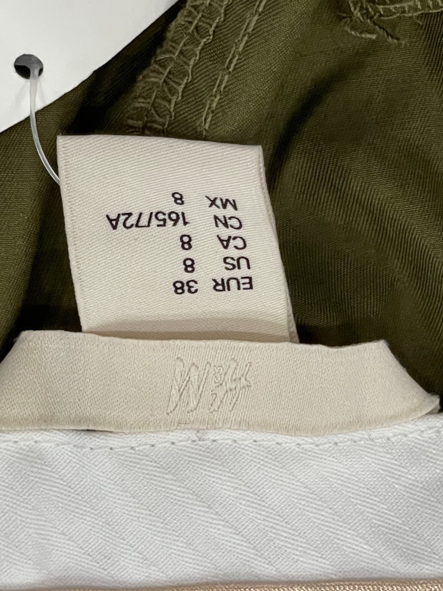 H&M Wide Leg Cotton Trousers Olive Green Size 10 — photo 5 of 10