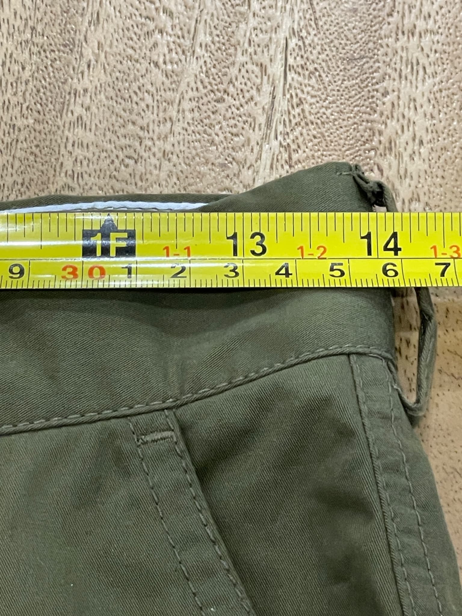 H&M Wide Leg Cotton Trousers Olive Green Size 10 — photo 7 of 10