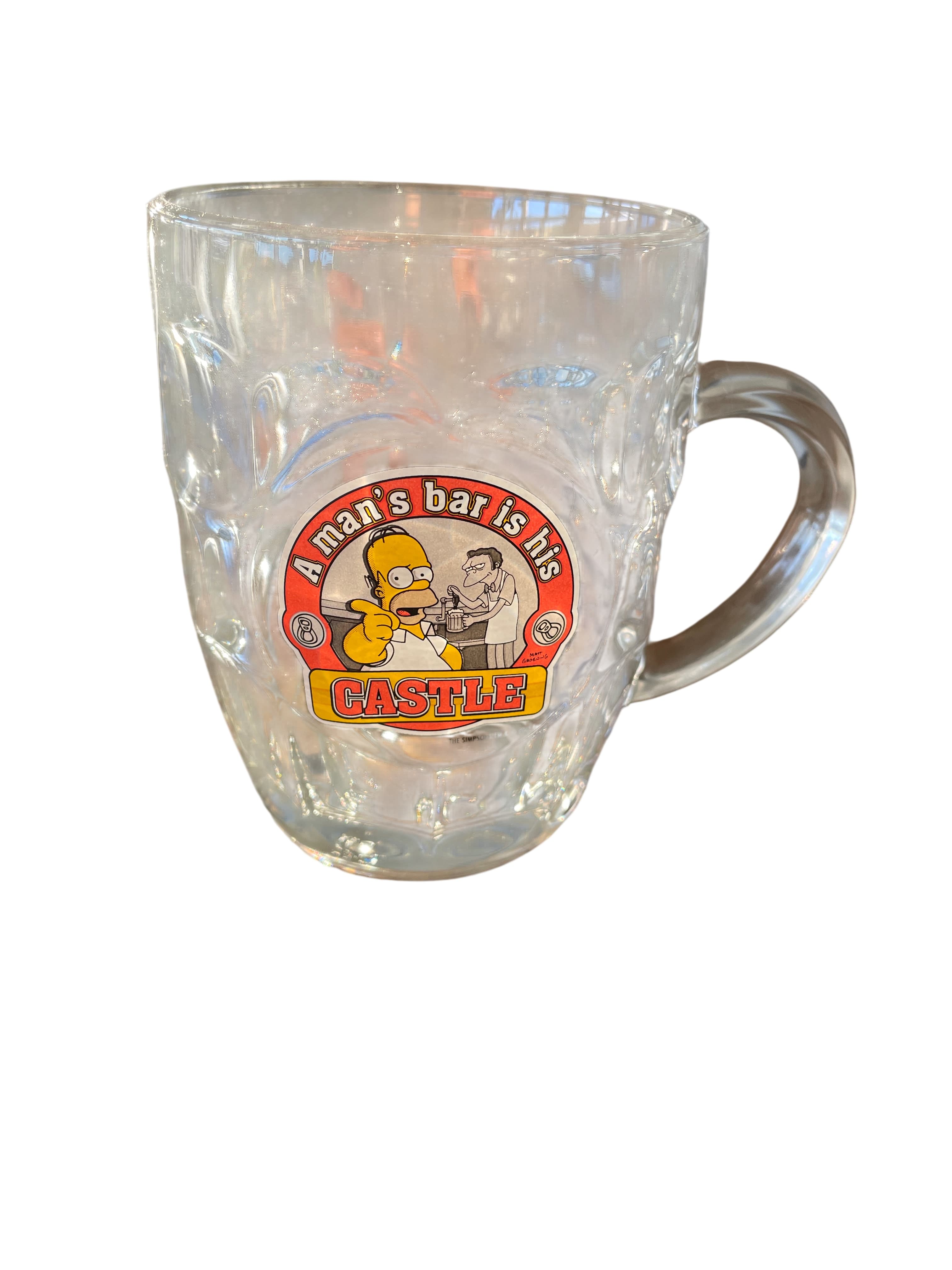 Homer Simpson 'A Man's Bar Is His Castle' Dimpled Glass Beer Mug — photo 1 of 4