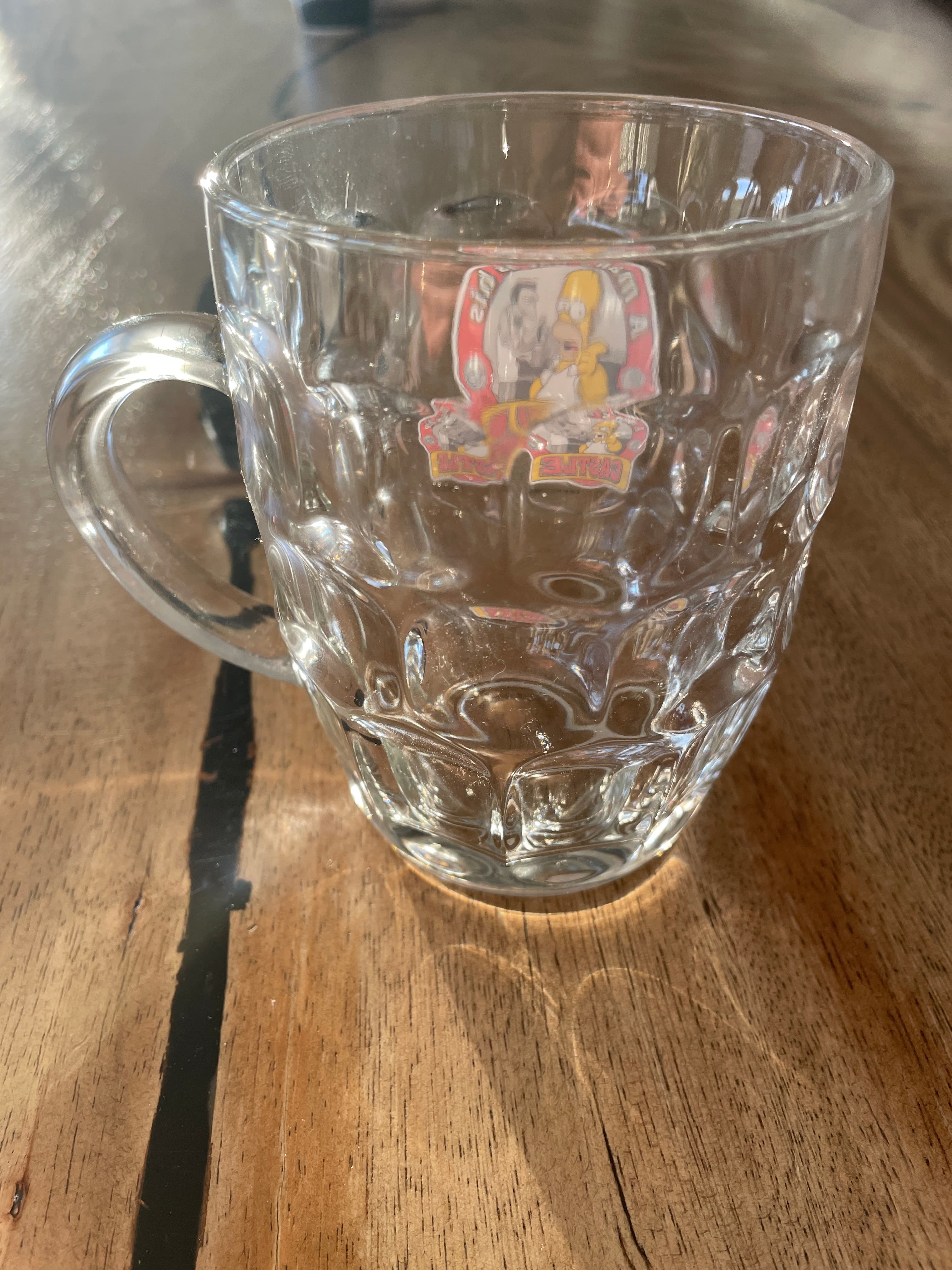Homer Simpson 'A Man's Bar Is His Castle' Dimpled Glass Beer Mug — photo 2 of 4