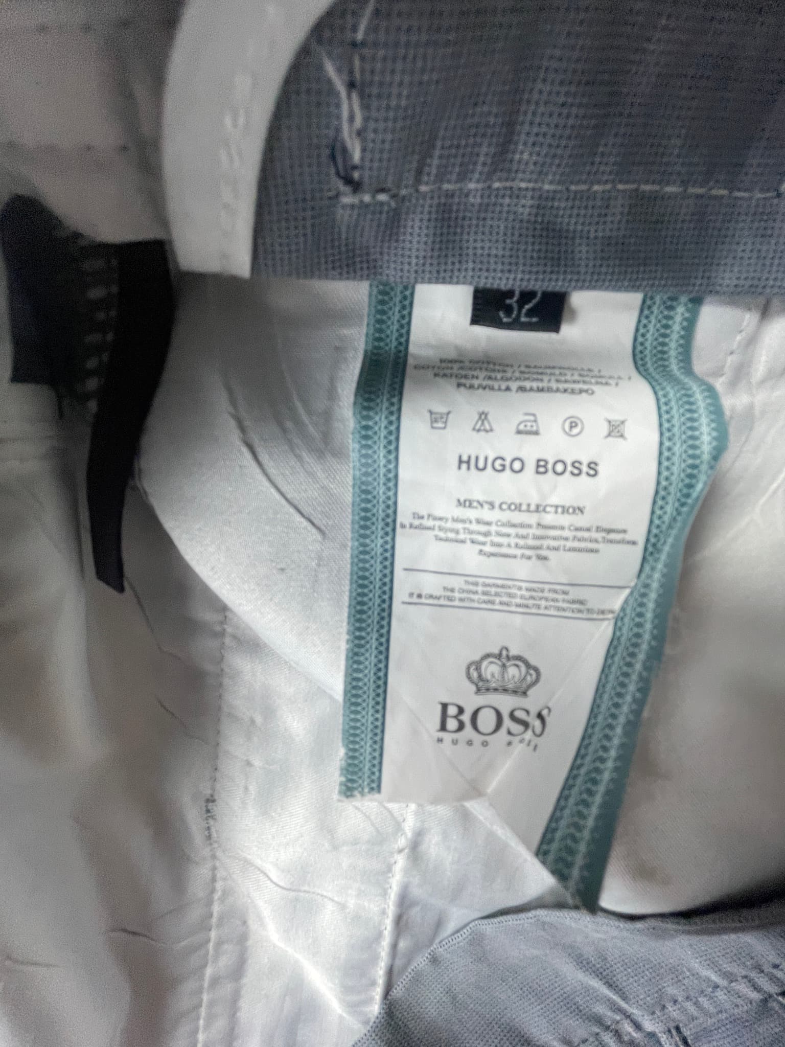 Hugo Boss Chino Pants Button-Closure Pockets Grey Men's 32 — photo 5 of 9