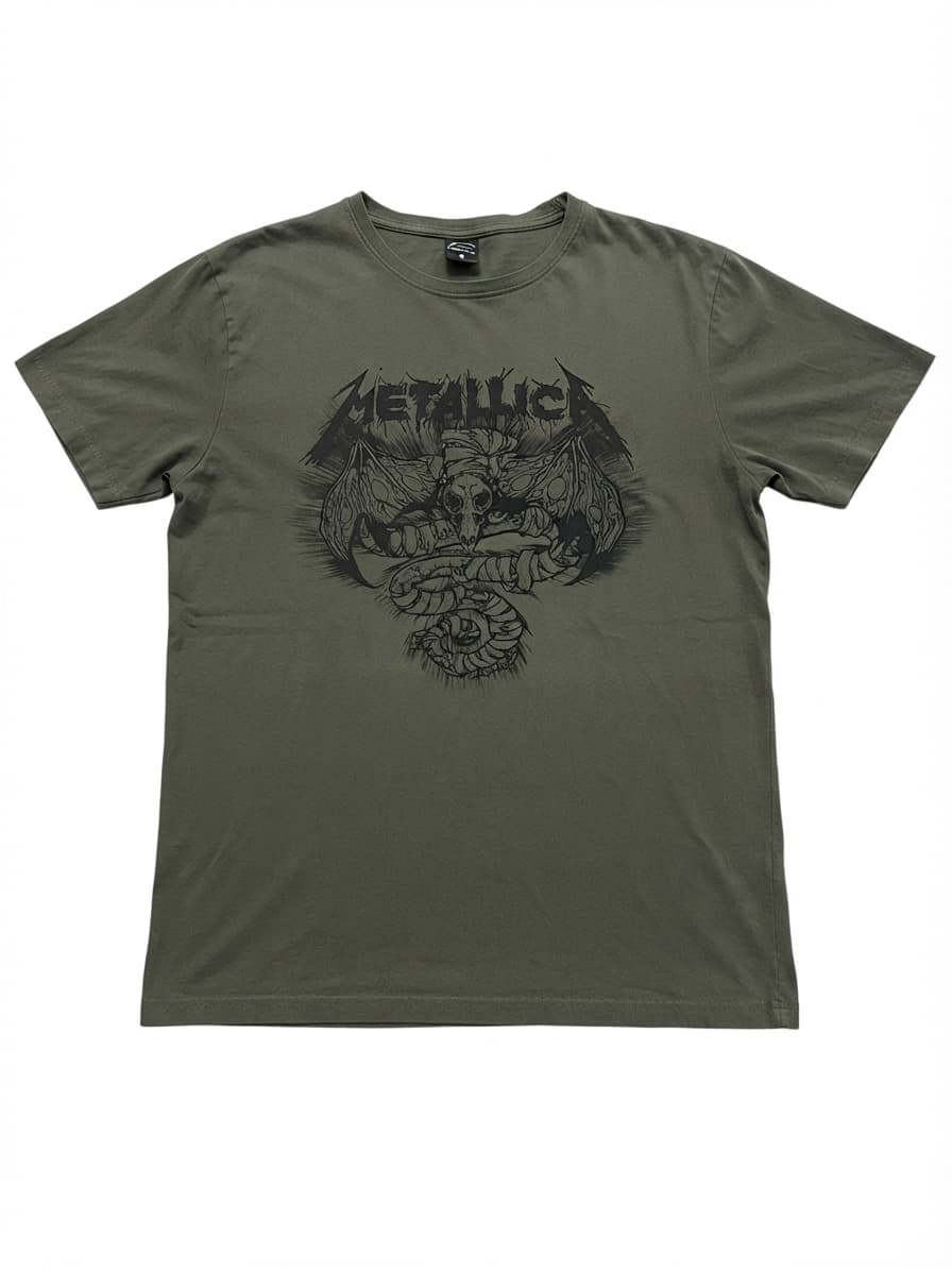 METALLICA Snake and Skull Graphic T-Shirt Olive Green — photo 1 of 8