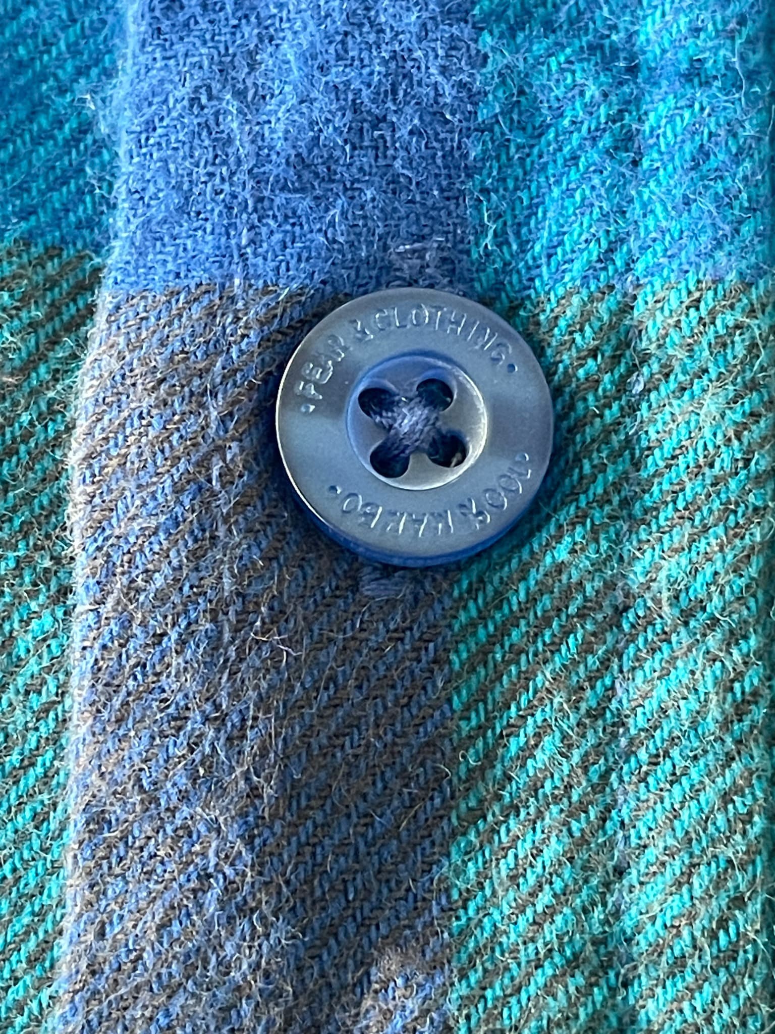 Mambo Plaid Flannel Long Sleeve Shirt Blue and Black Men's — photo 4 of 10