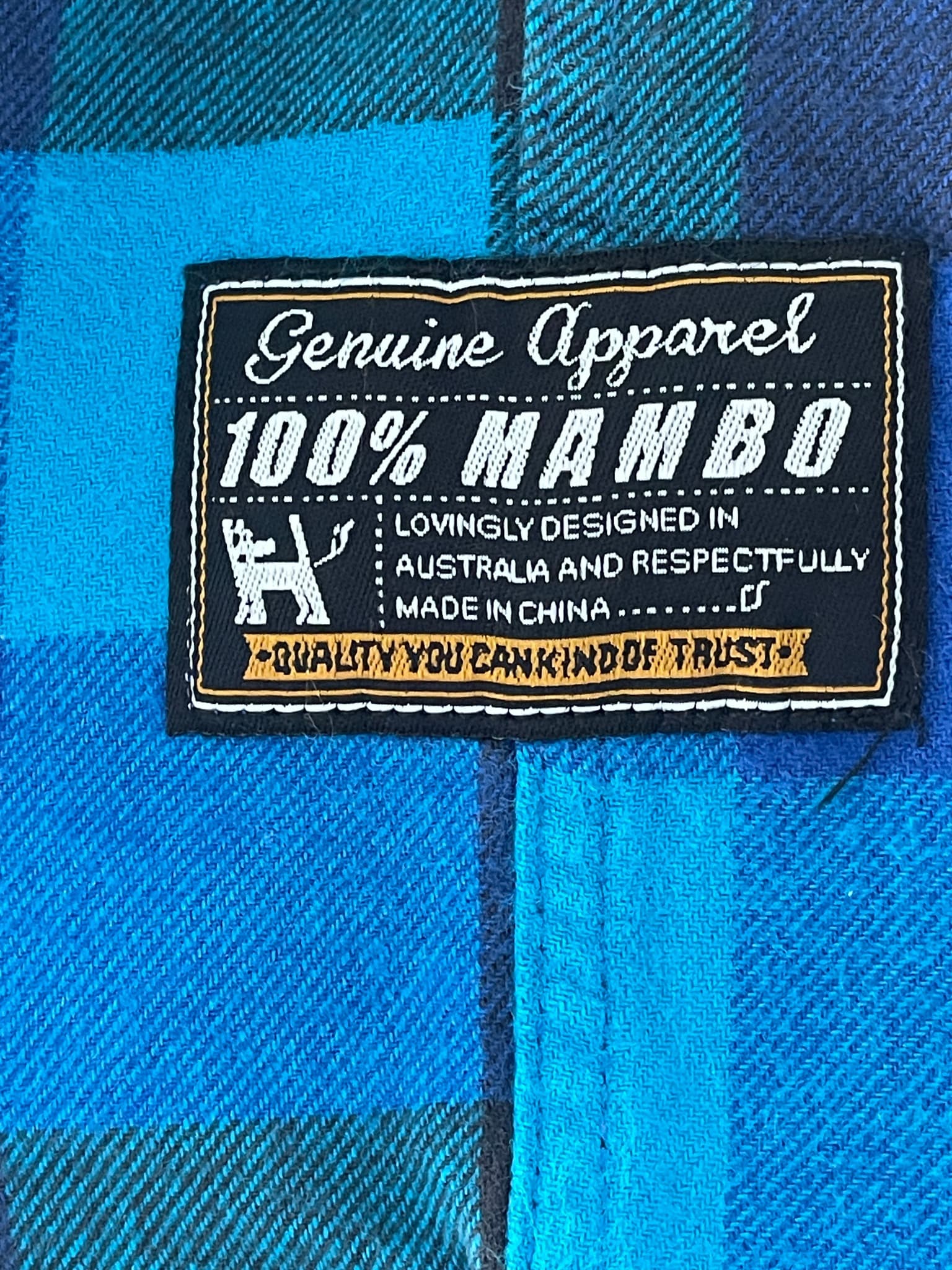Mambo Plaid Flannel Long Sleeve Shirt Blue and Black Men's — photo 5 of 10