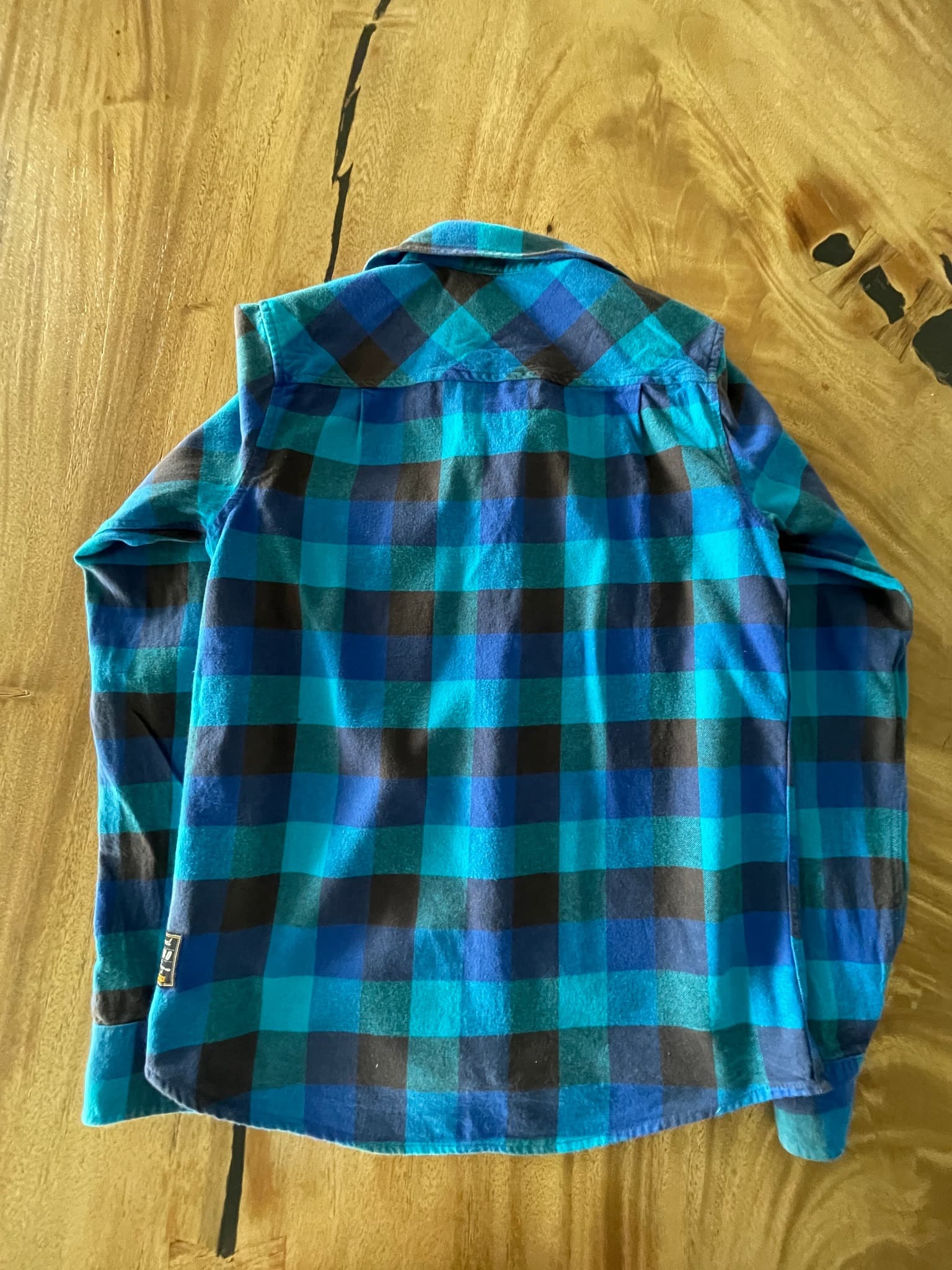 Mambo Plaid Flannel Long Sleeve Shirt Blue and Black Men's — photo 10 of 10