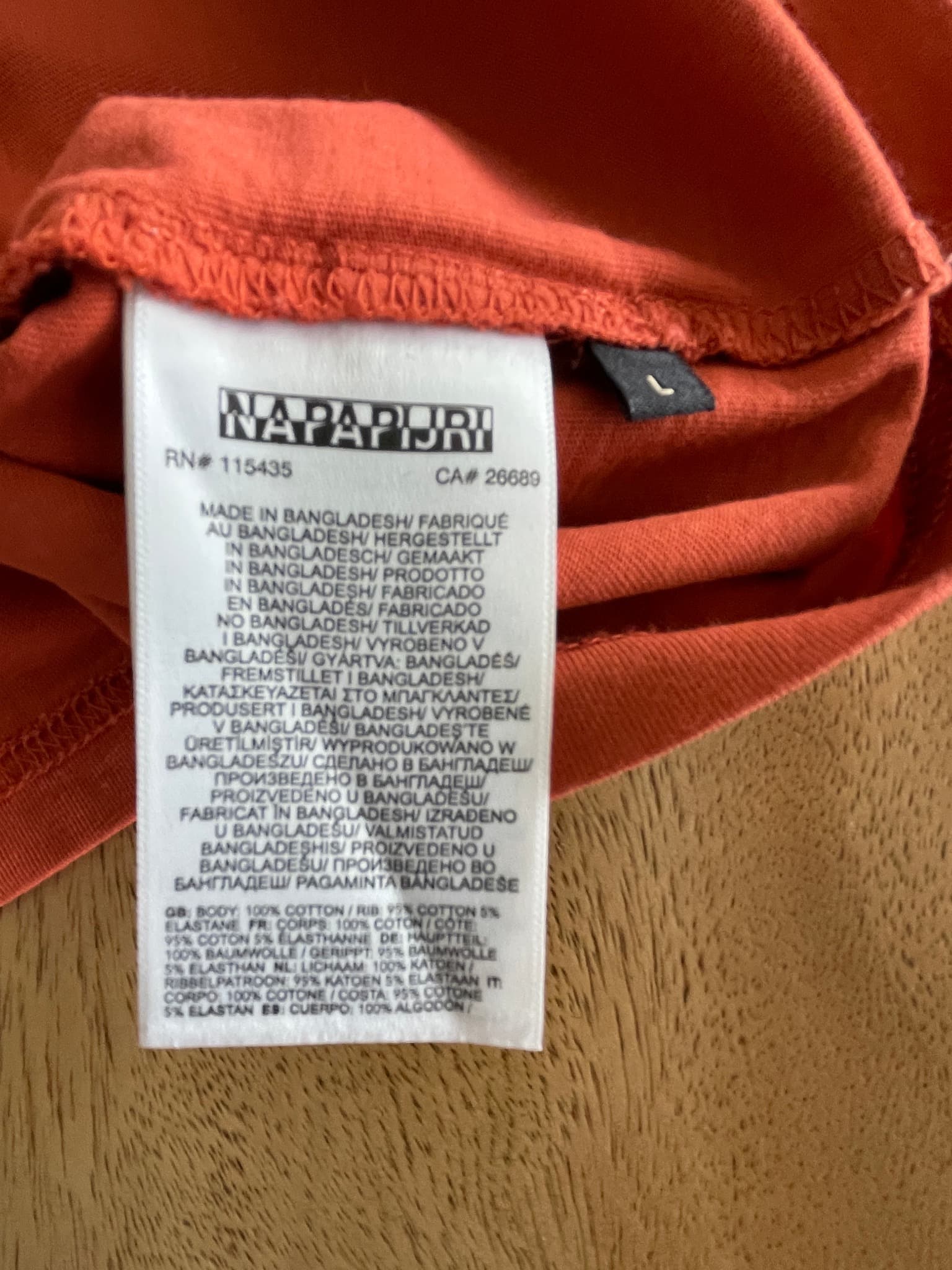 Napapijri S-Box T-Shirt Graphic Logo Orange Men's L — photo 5 of 7