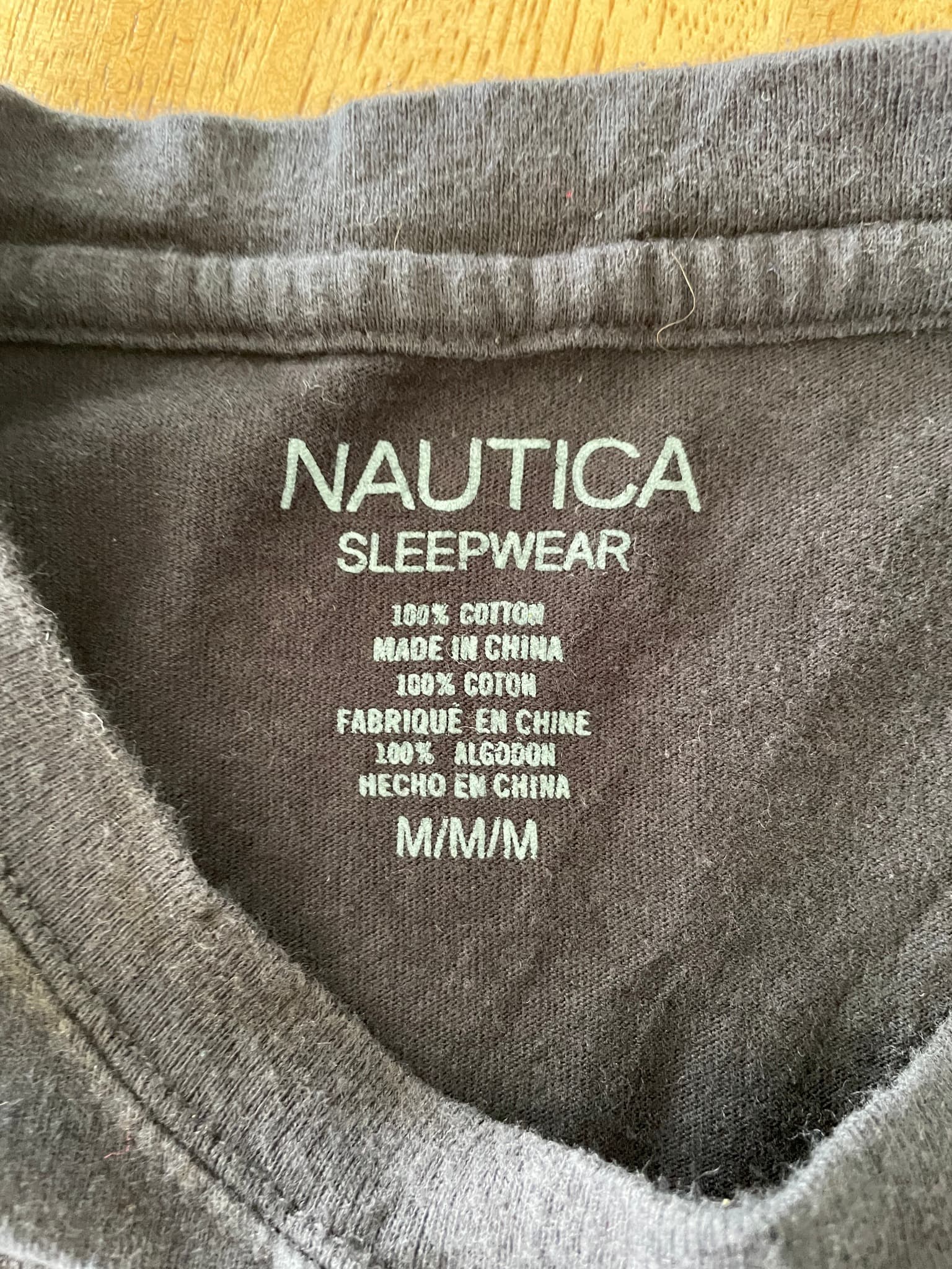 Nautica Sleepwear Crew Neck T-Shirt Logo Black Men's M — photo 3 of 6