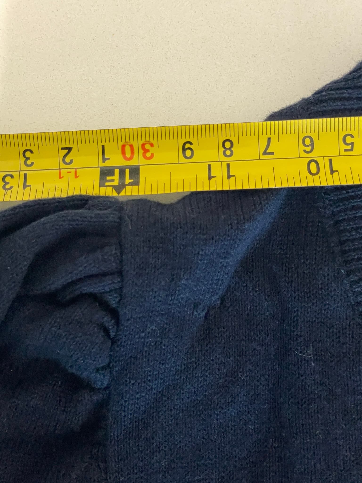 Navy Blue Cardigan Ruffle Trim & Bow Detail Size XL — photo 8 of 10