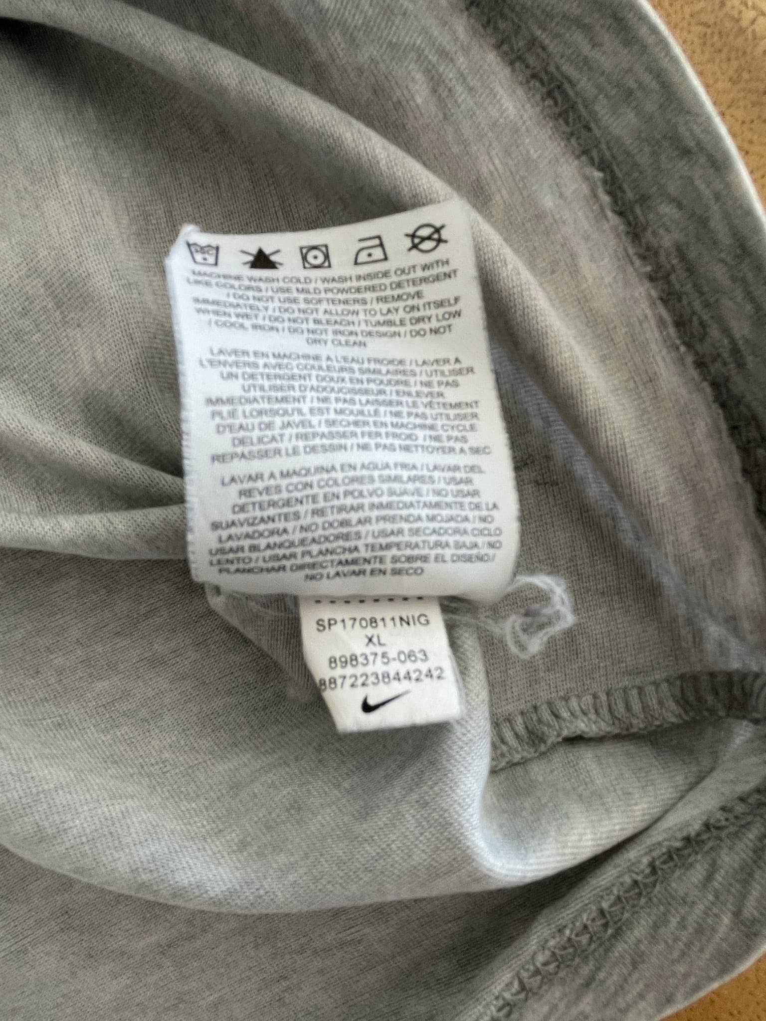 Nike Dri-FIT Basketball Net Graphic T-Shirt Grey Men's XL — photo 6 of 9