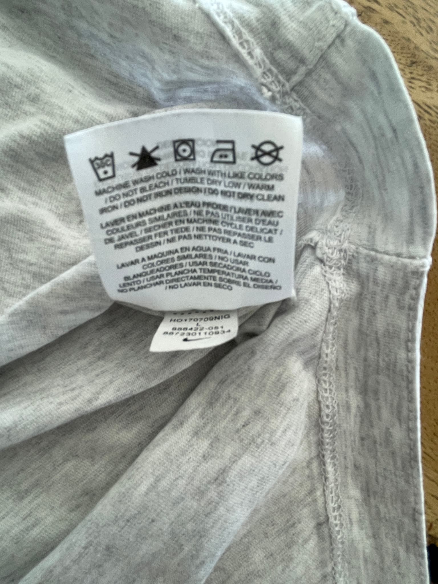 Nike Long Sleeve T-Shirt Logo Cuffs Grey Men's M — photo 7 of 13