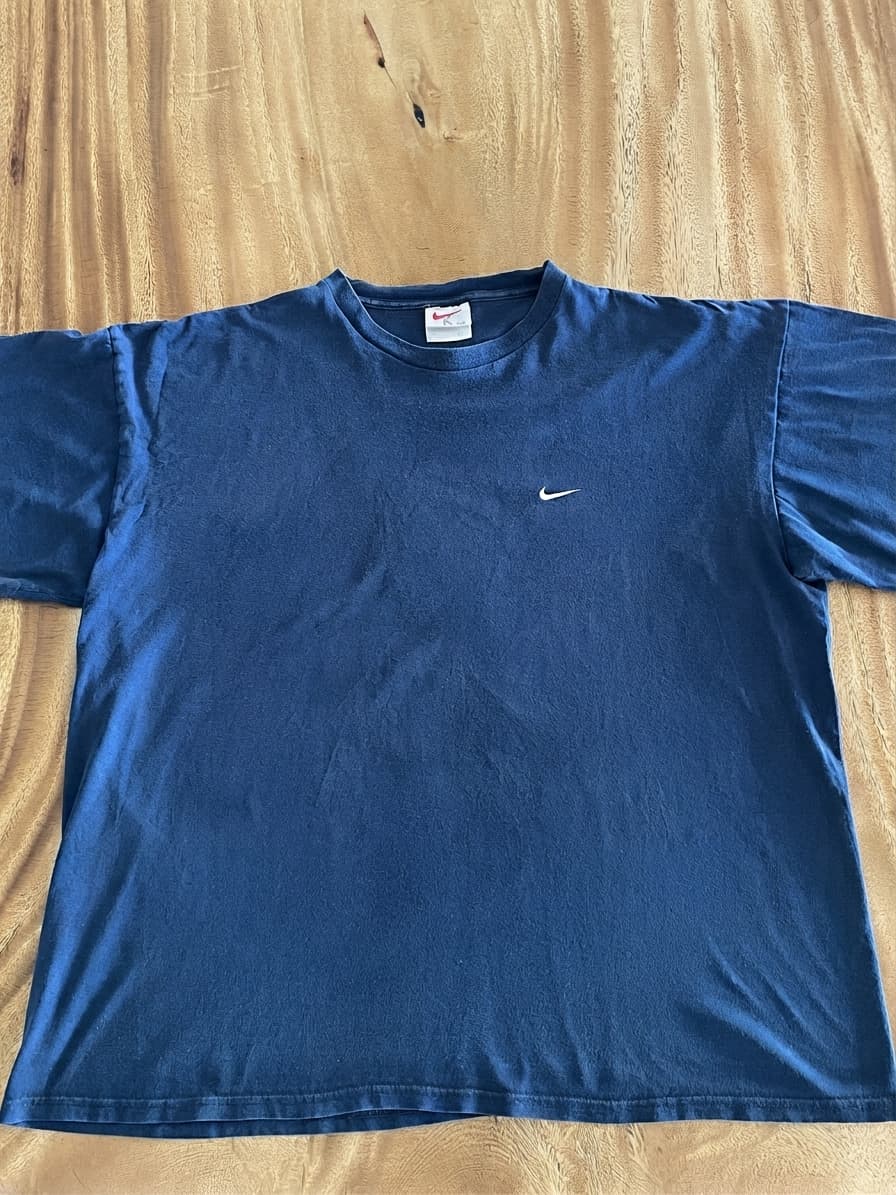 Nike T-Shirt Embroidered Swoosh Navy Blue Men's XXL — photo 1 of 8