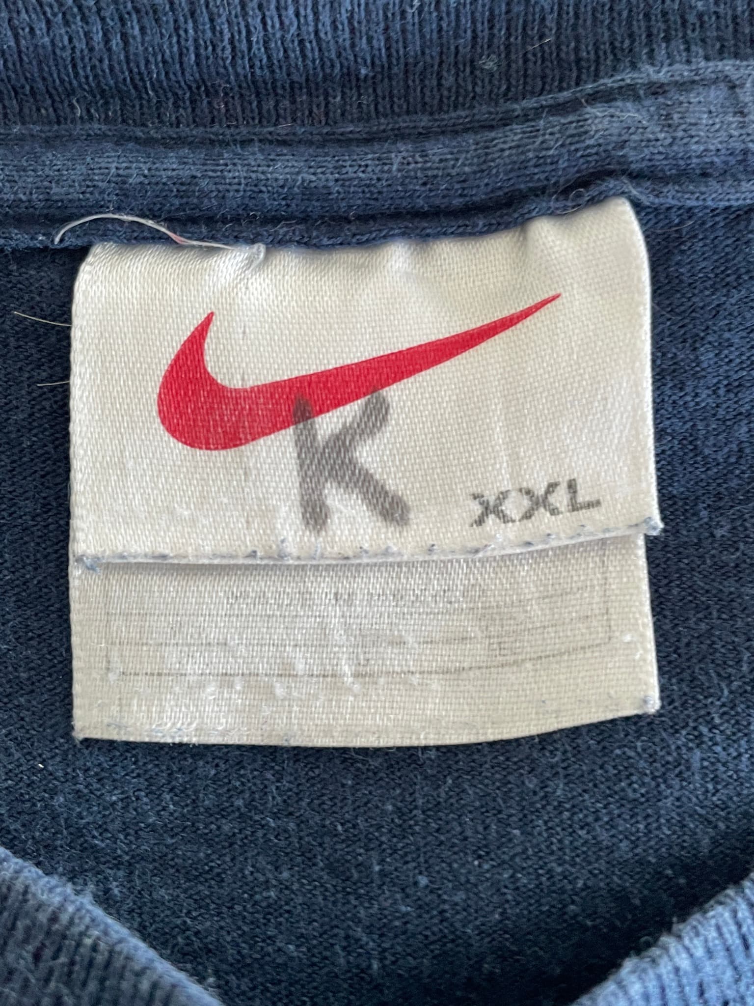 Nike T-Shirt Embroidered Swoosh Navy Blue Men's XXL — photo 3 of 8