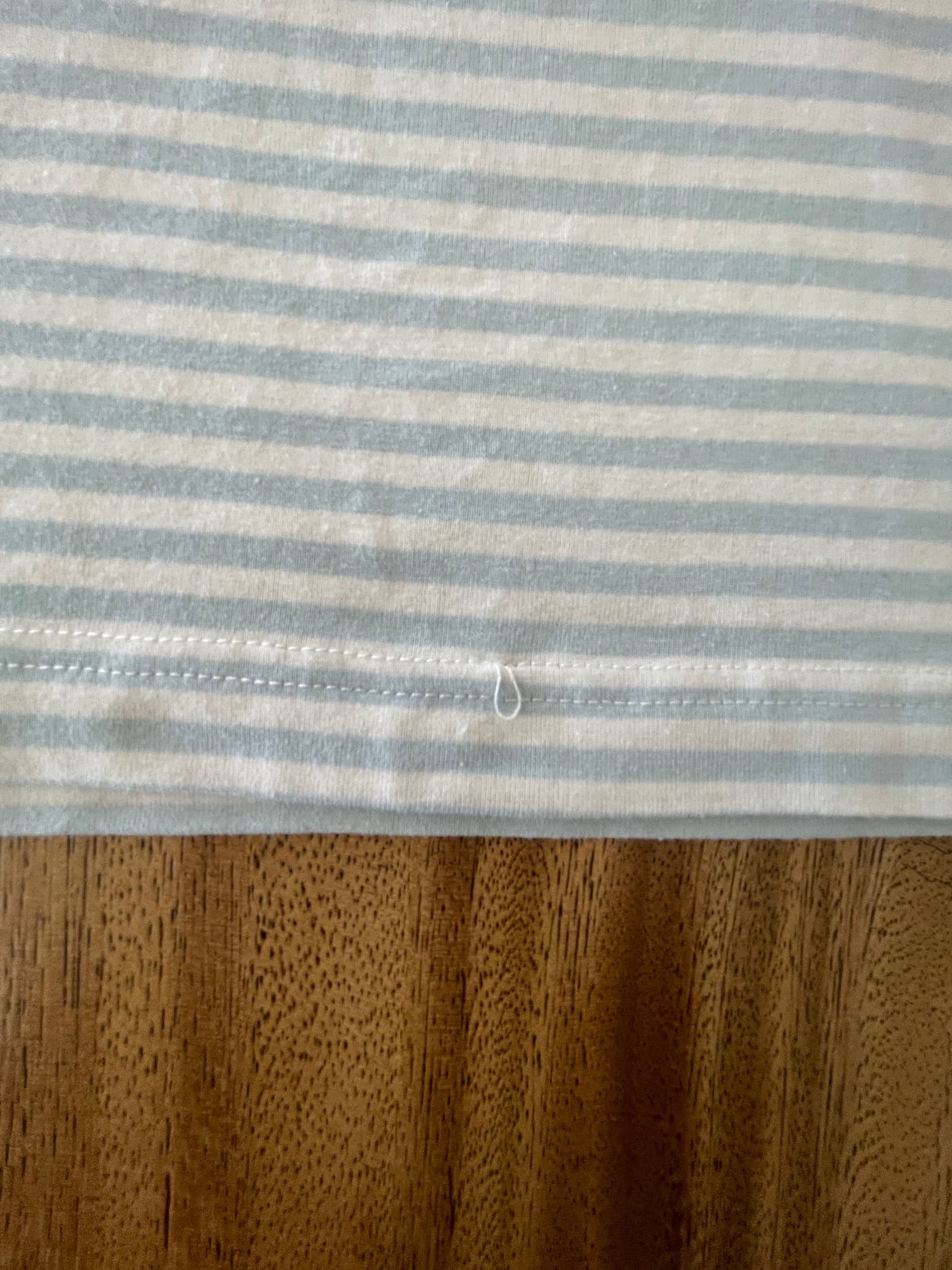 ORTC Striped T-Shirt Embroidered Logo Light Blue Oversize White Women's 10 — photo 7 of 9