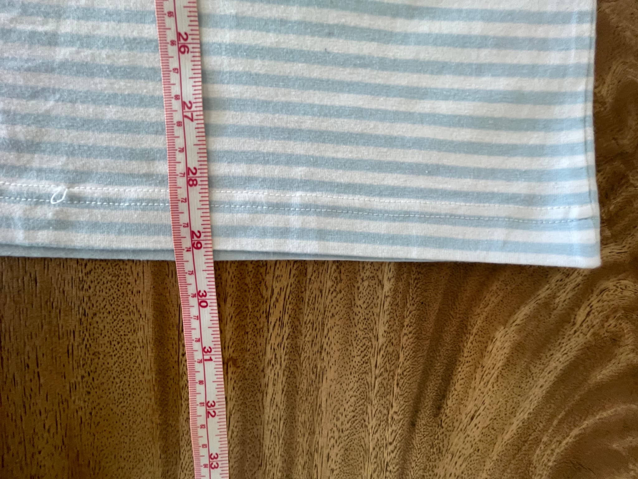 ORTC Striped T-Shirt Embroidered Logo Light Blue Oversize White Women's 10 — photo 9 of 9