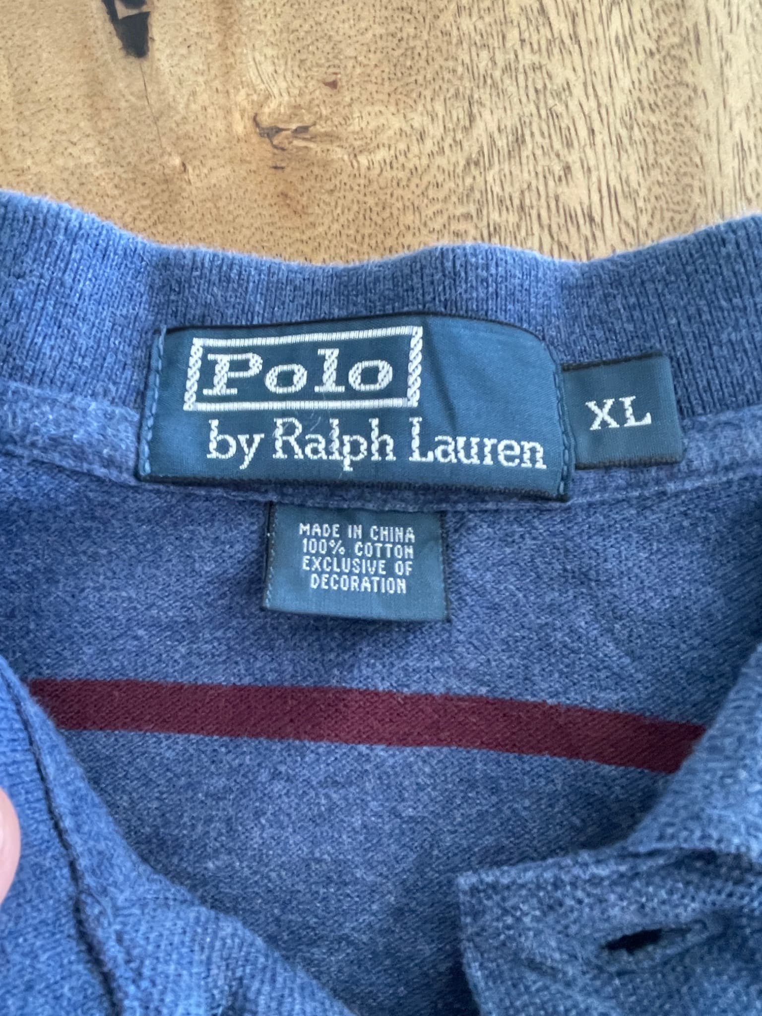 Polo by Ralph Lauren Polo Shirt Striped Blue Maroon Men's XL — photo 3 of 8