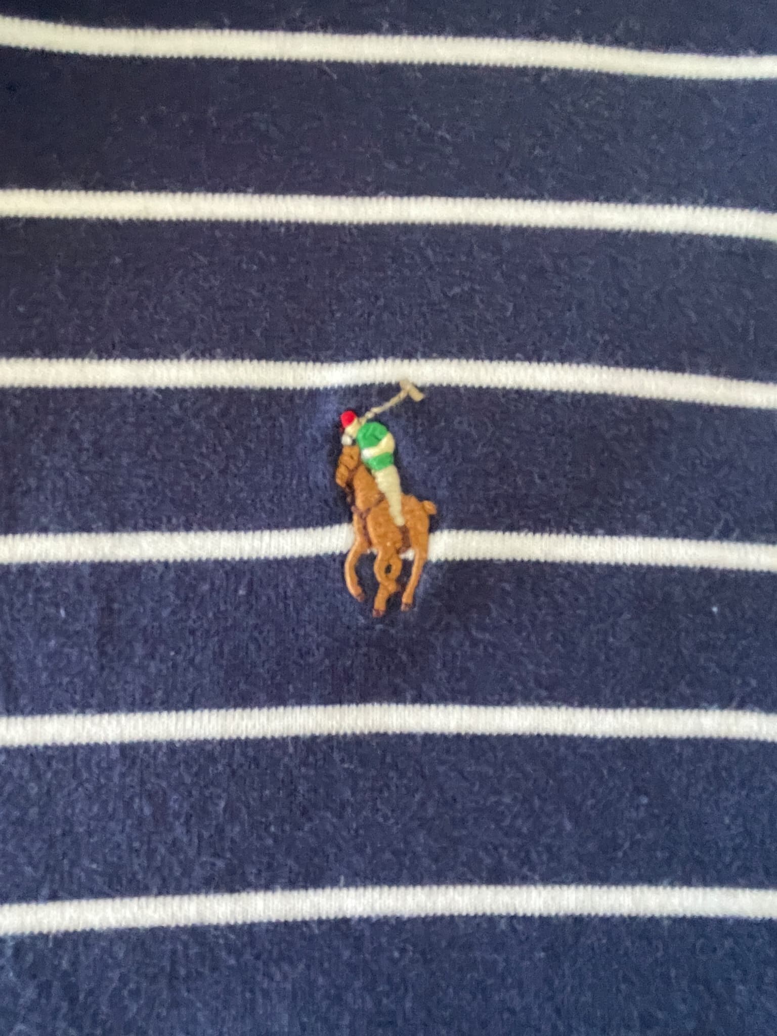 Polo Ralph Lauren Custom Slim Fit Striped Polo Shirt Navy White Large — photo 5 of 7