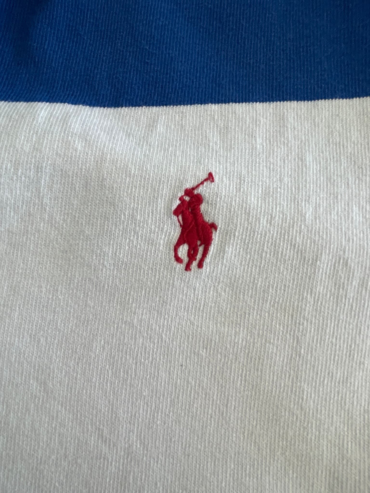 Polo Ralph Lauren Rugby Shirt Striped Blue and White Men's XL — photo 4 of 15