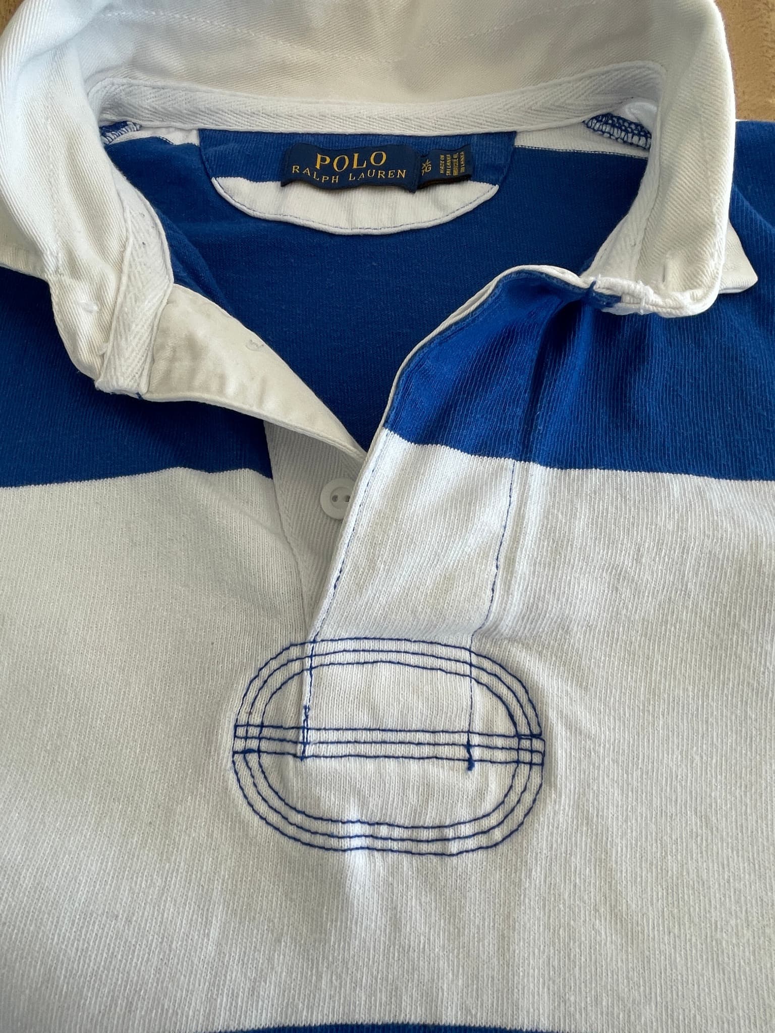 Polo Ralph Lauren Rugby Shirt Striped Blue and White Men's XL — photo 5 of 15