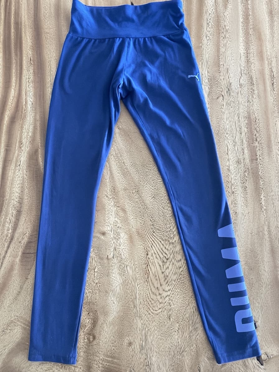 Puma Athletic Logo Leggings Graphic Print Blue Women's — photo 1 of 10