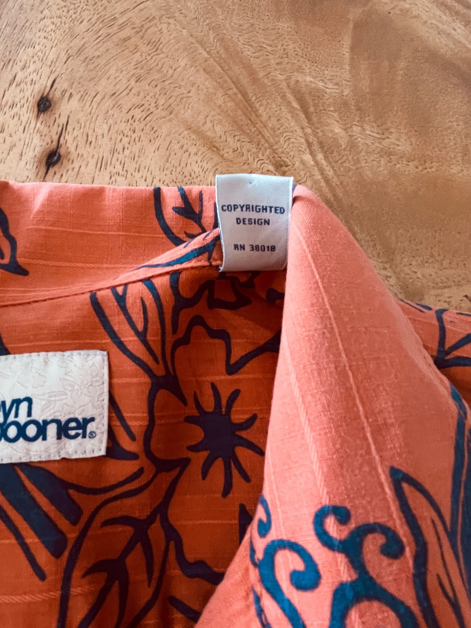 Reyn Spooner Vintage Floral Print Short Sleeve Button-Down Shirt Orange Men's L — photo 3 of 8