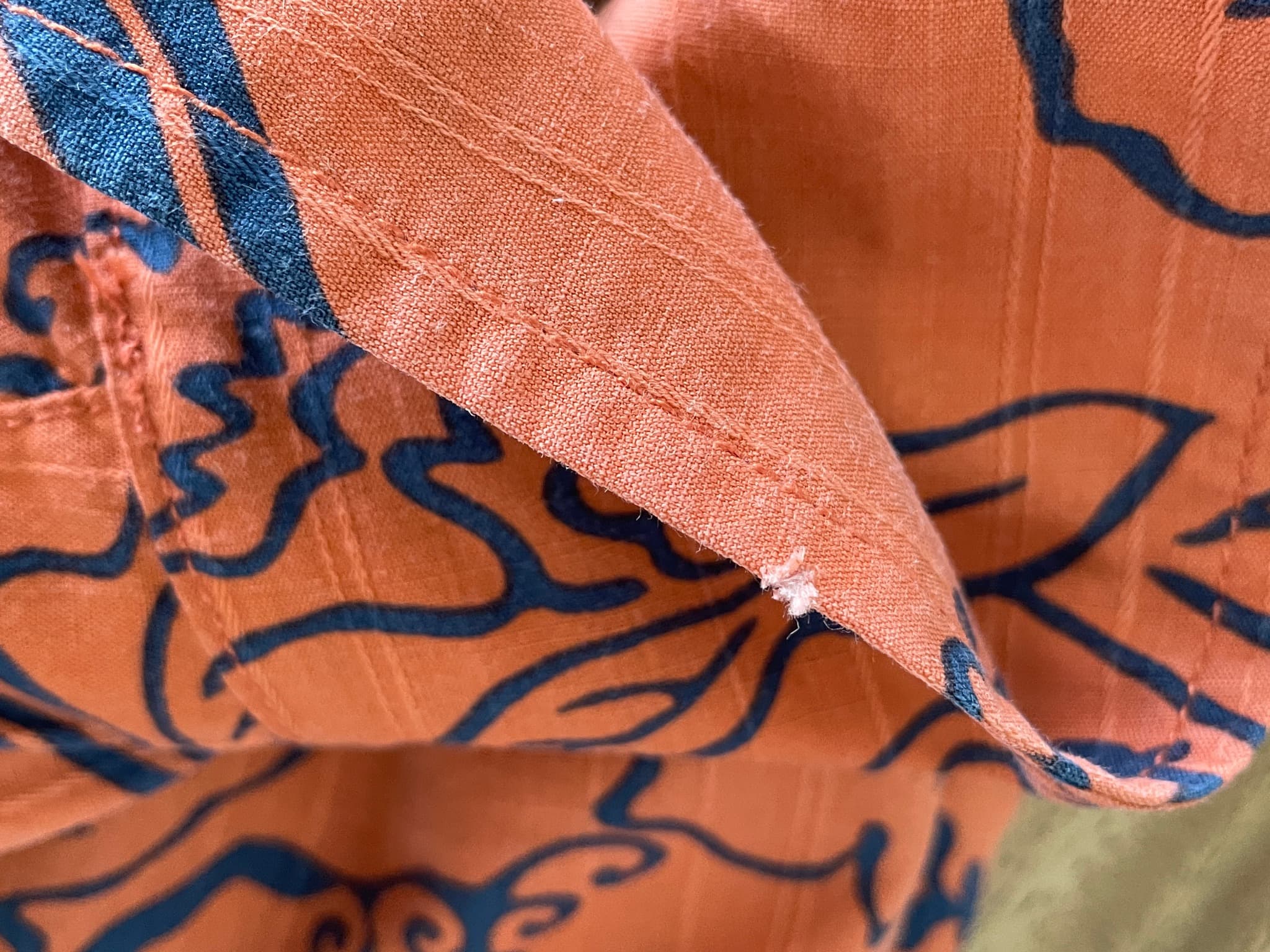 Reyn Spooner Vintage Floral Print Short Sleeve Button-Down Shirt Orange Men's L — photo 5 of 8