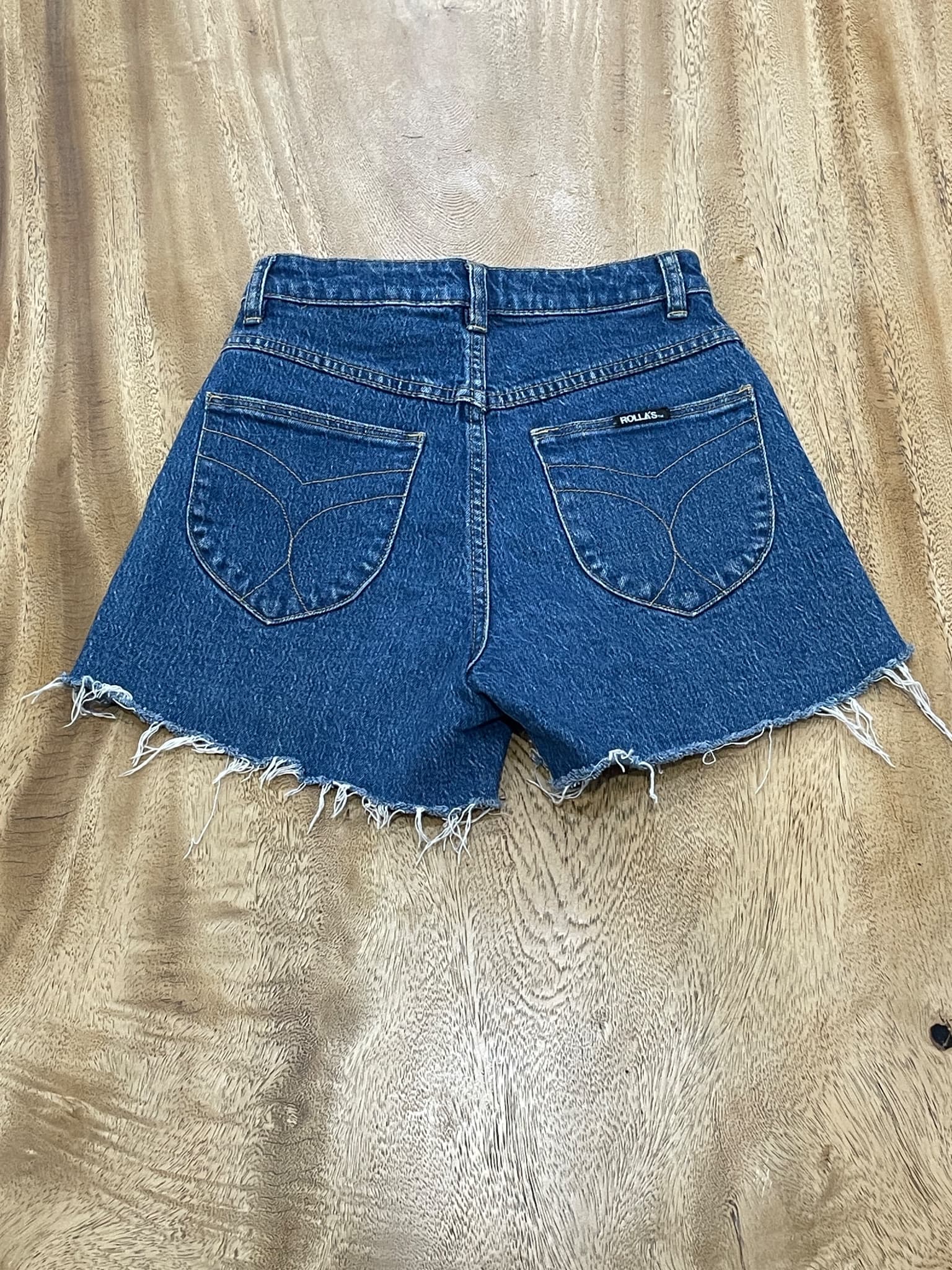 Rolla's Original High-Rise Cut-Off Denim Shorts Blue Women's AU 6 — photo 2 of 9
