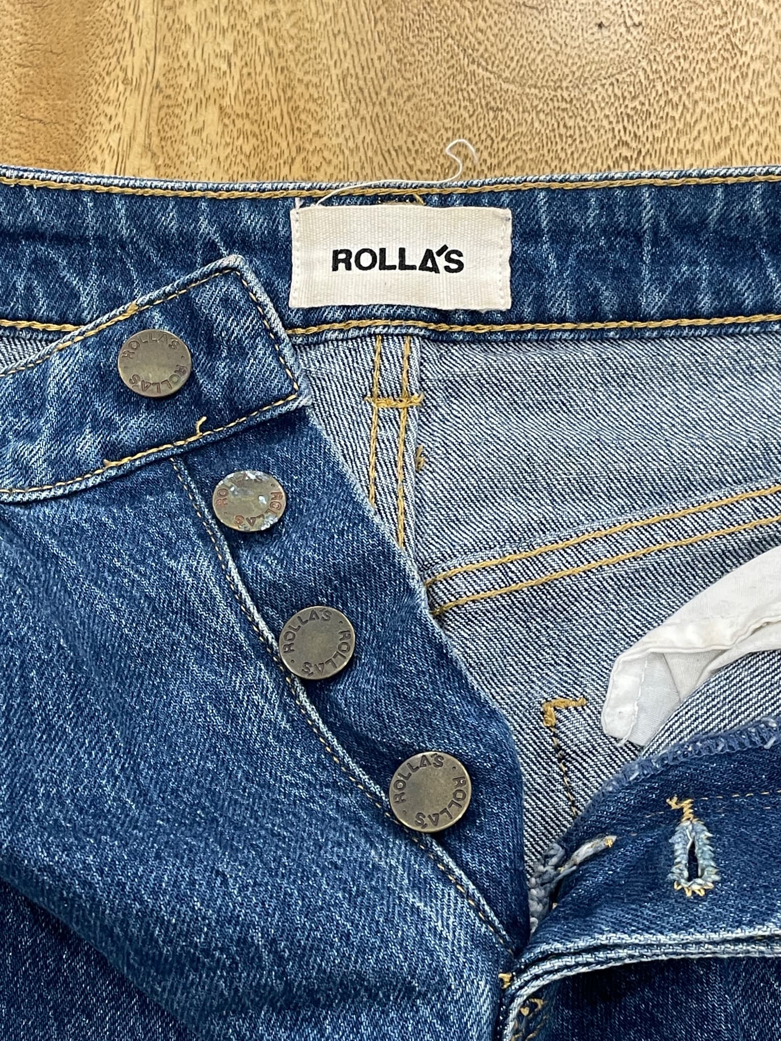 Rolla's Original High-Rise Cut-Off Denim Shorts Blue Women's AU 6 — photo 4 of 9