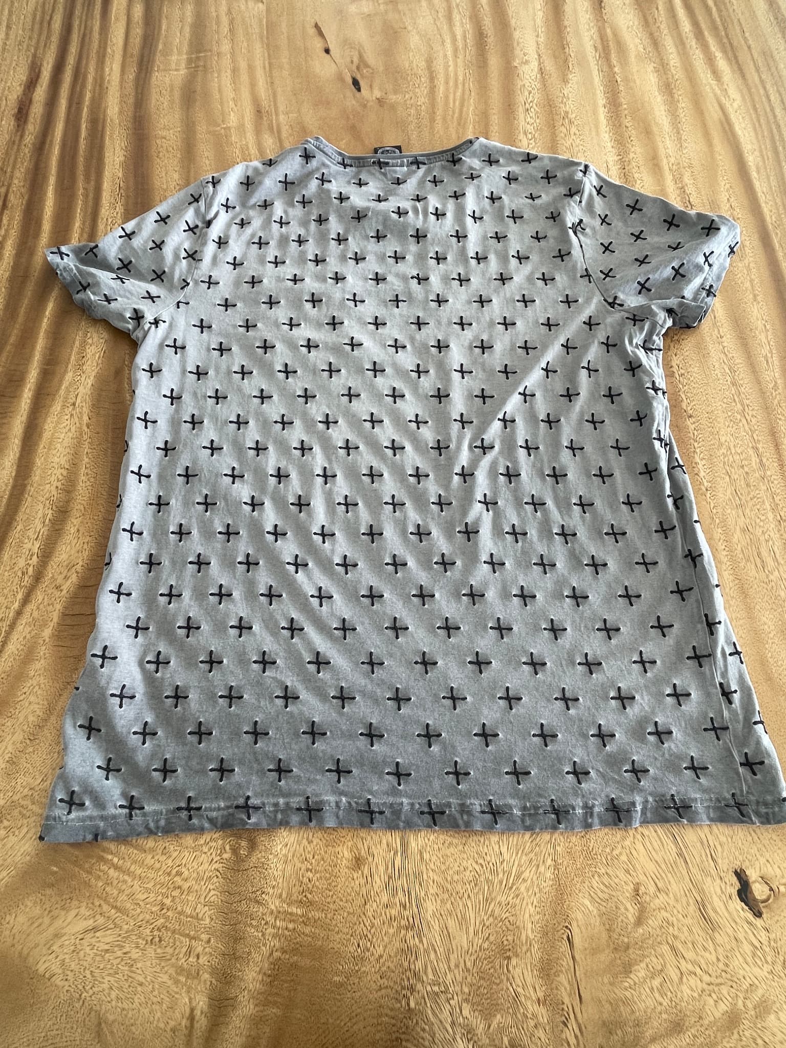 Scorpion Bay T-Shirt Cross Print Pocket Grey Men's L — photo 6 of 8