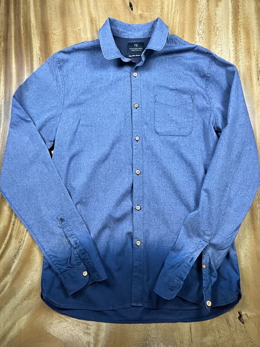 Scotch & Soda Button-Down Shirt Ombre Gradient Blue Men's L — photo 1 of 8