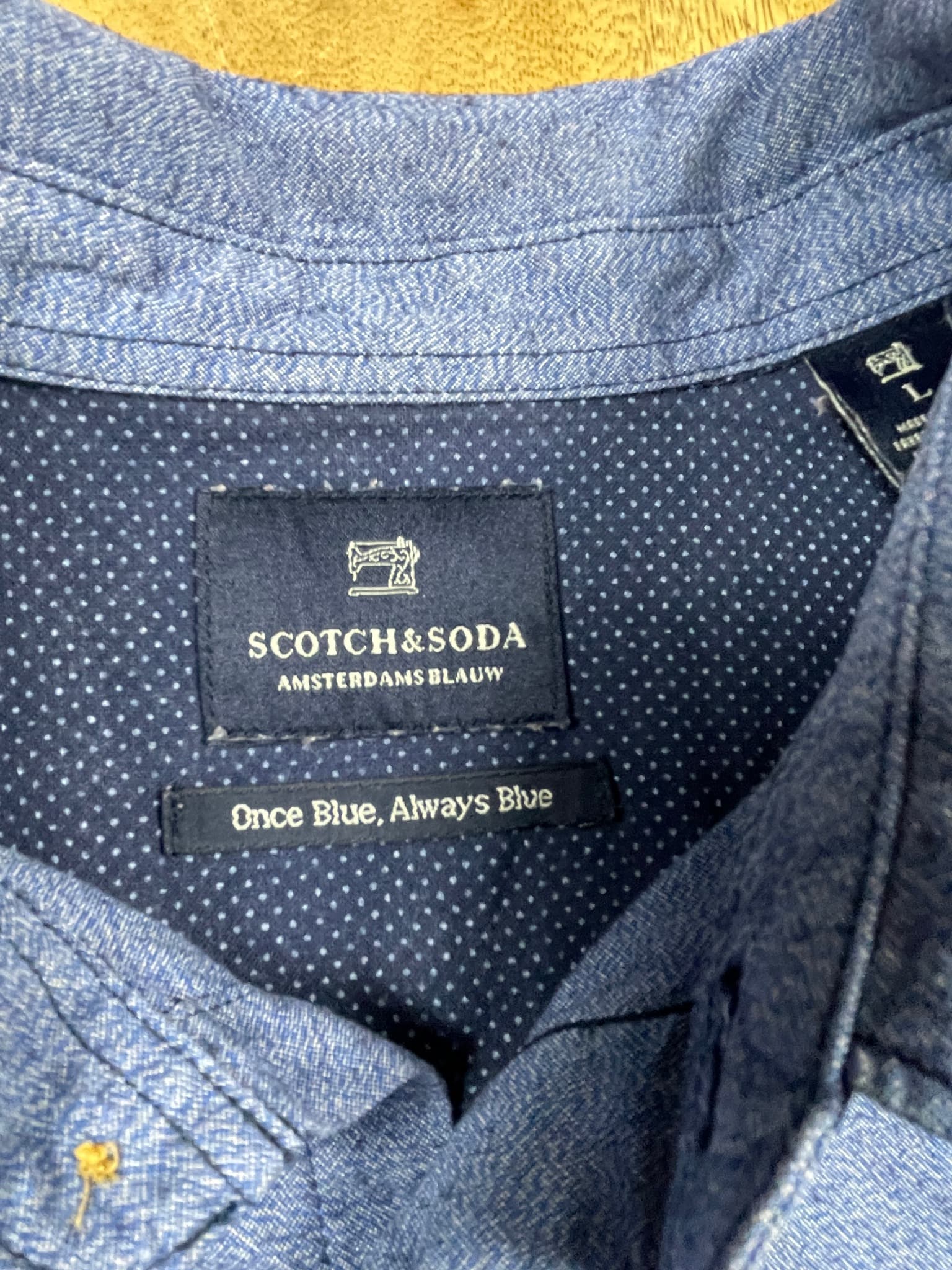 Scotch & Soda Button-Down Shirt Ombre Gradient Blue Men's L — photo 5 of 8