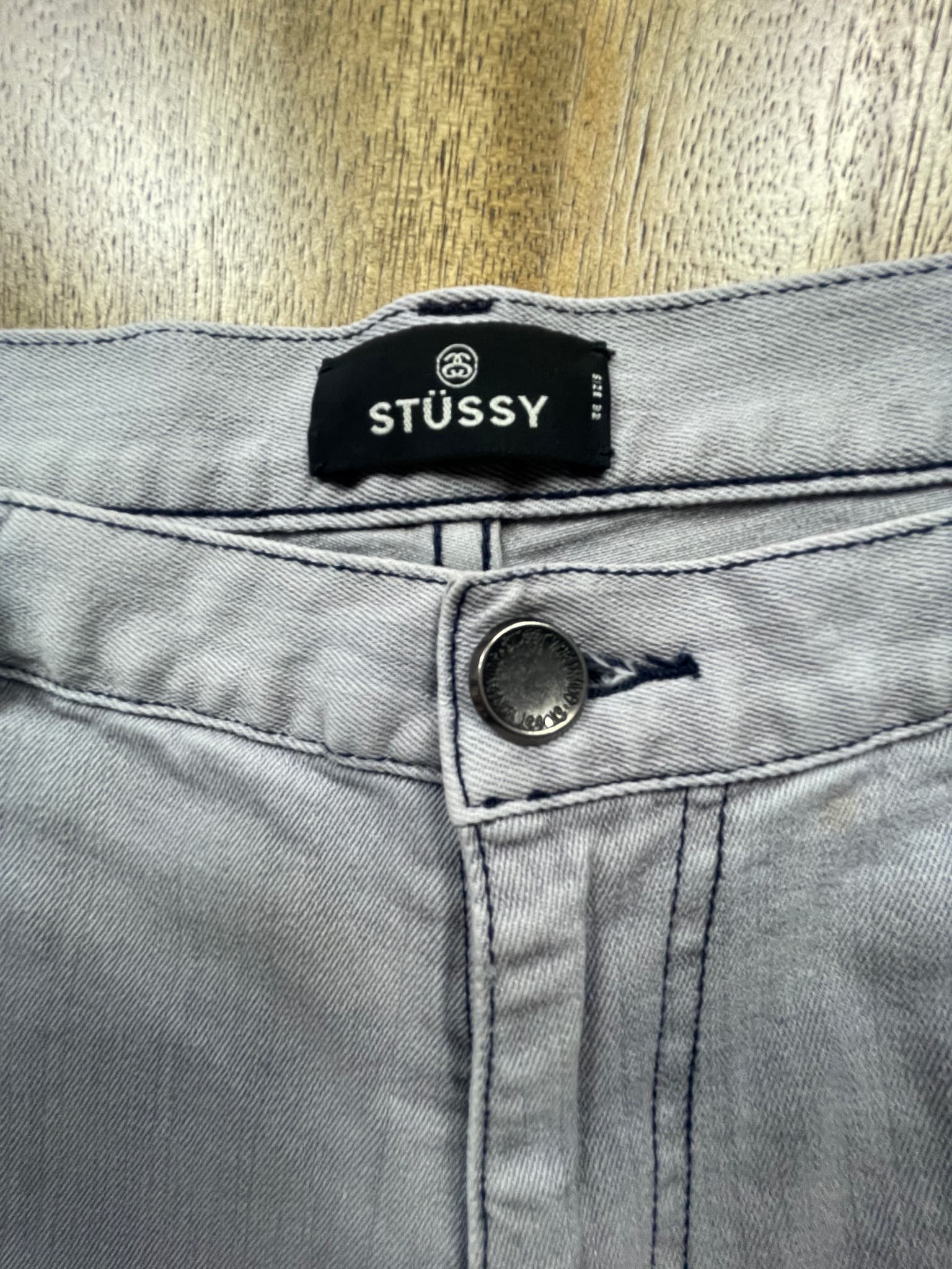 Stüssy Denim Shorts Raw Hem Light Wash Men's 32 — photo 2 of 11