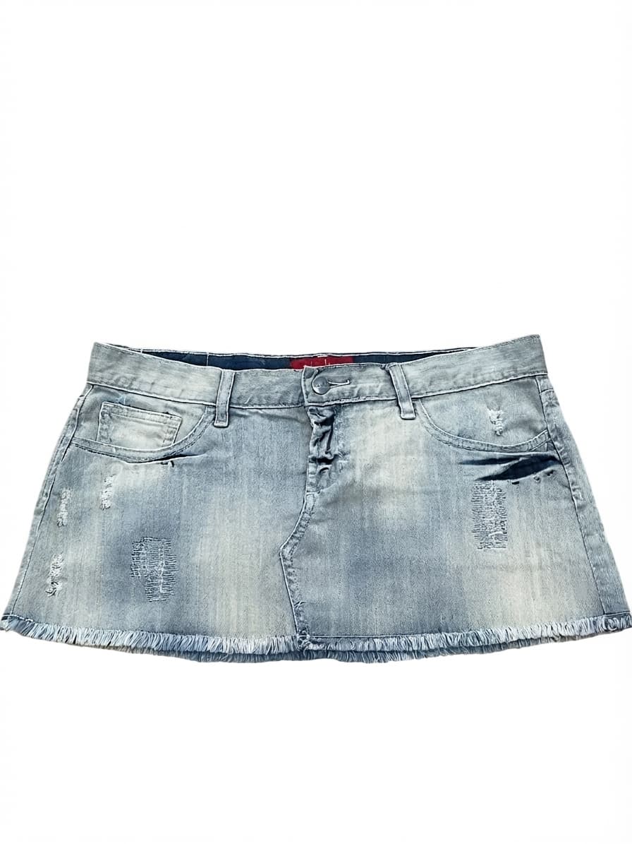 Tigerlily Distressed Denim Mini Skirt Light Wash Women's AU 10 — photo 1 of 8