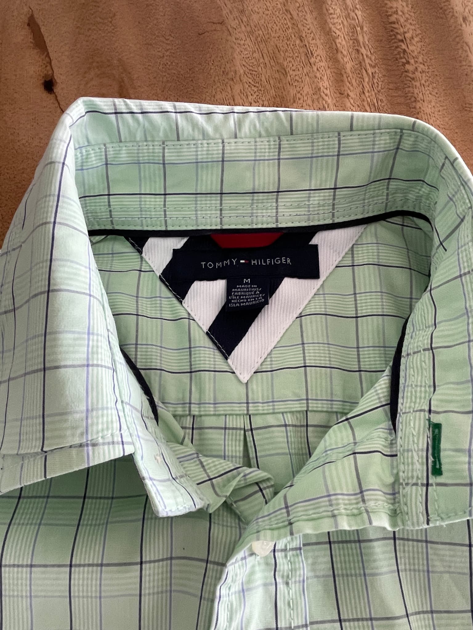 Tommy Hilfiger Long Sleeve Button-Down Shirt Plaid Light Green Men's M — photo 2 of 9