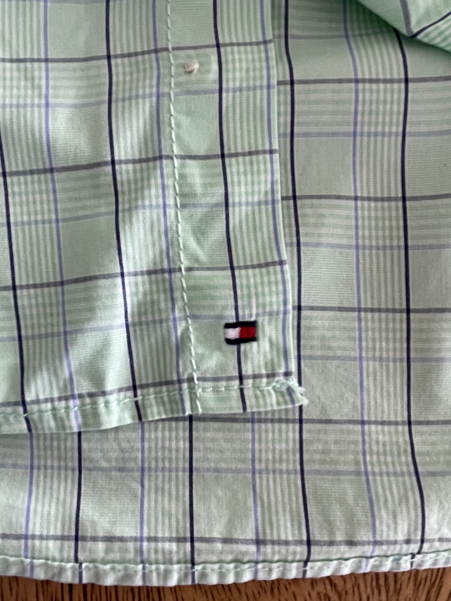 Tommy Hilfiger Long Sleeve Button-Down Shirt Plaid Light Green Men's M — photo 4 of 9