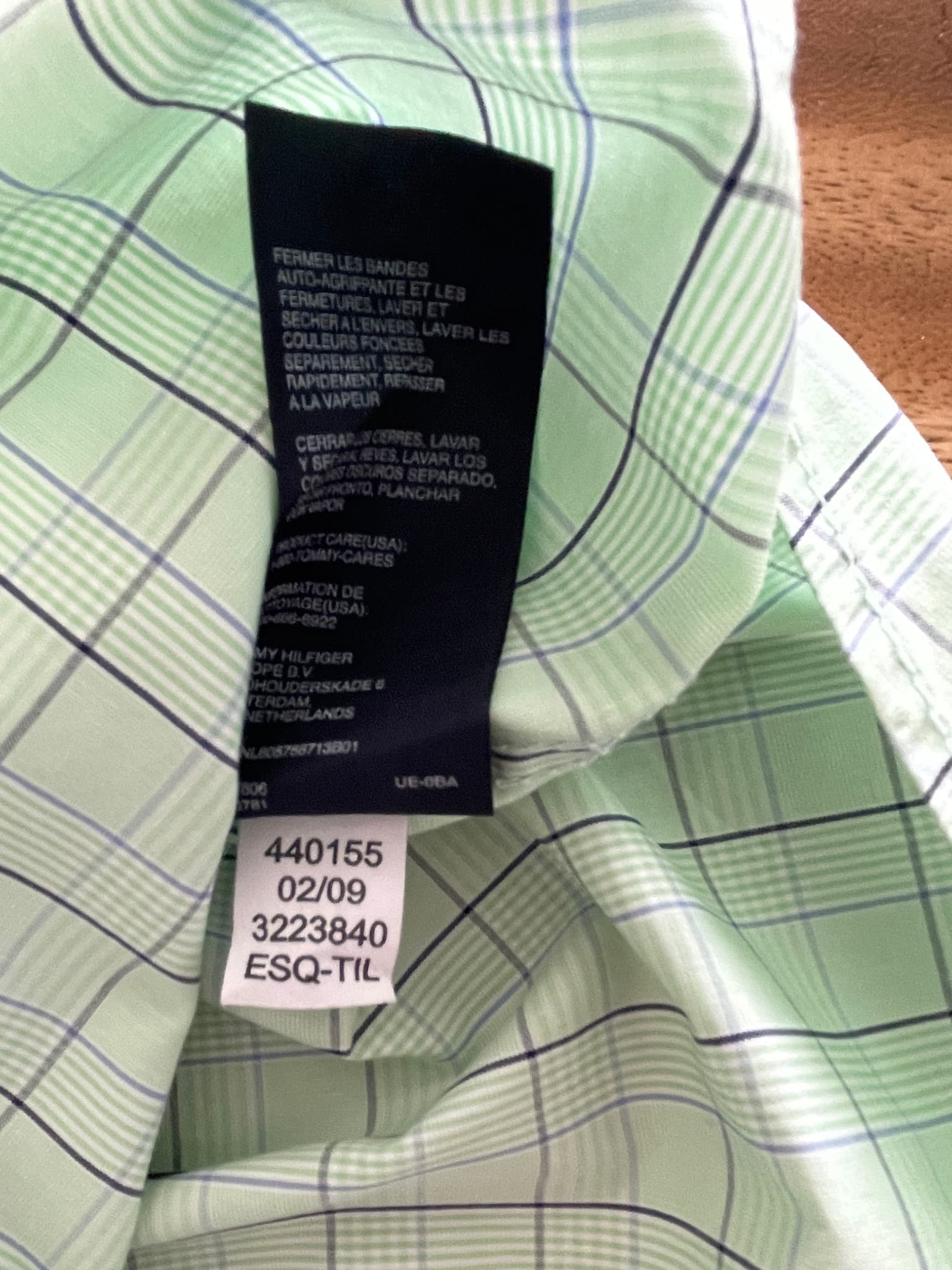 Tommy Hilfiger Long Sleeve Button-Down Shirt Plaid Light Green Men's M — photo 6 of 9