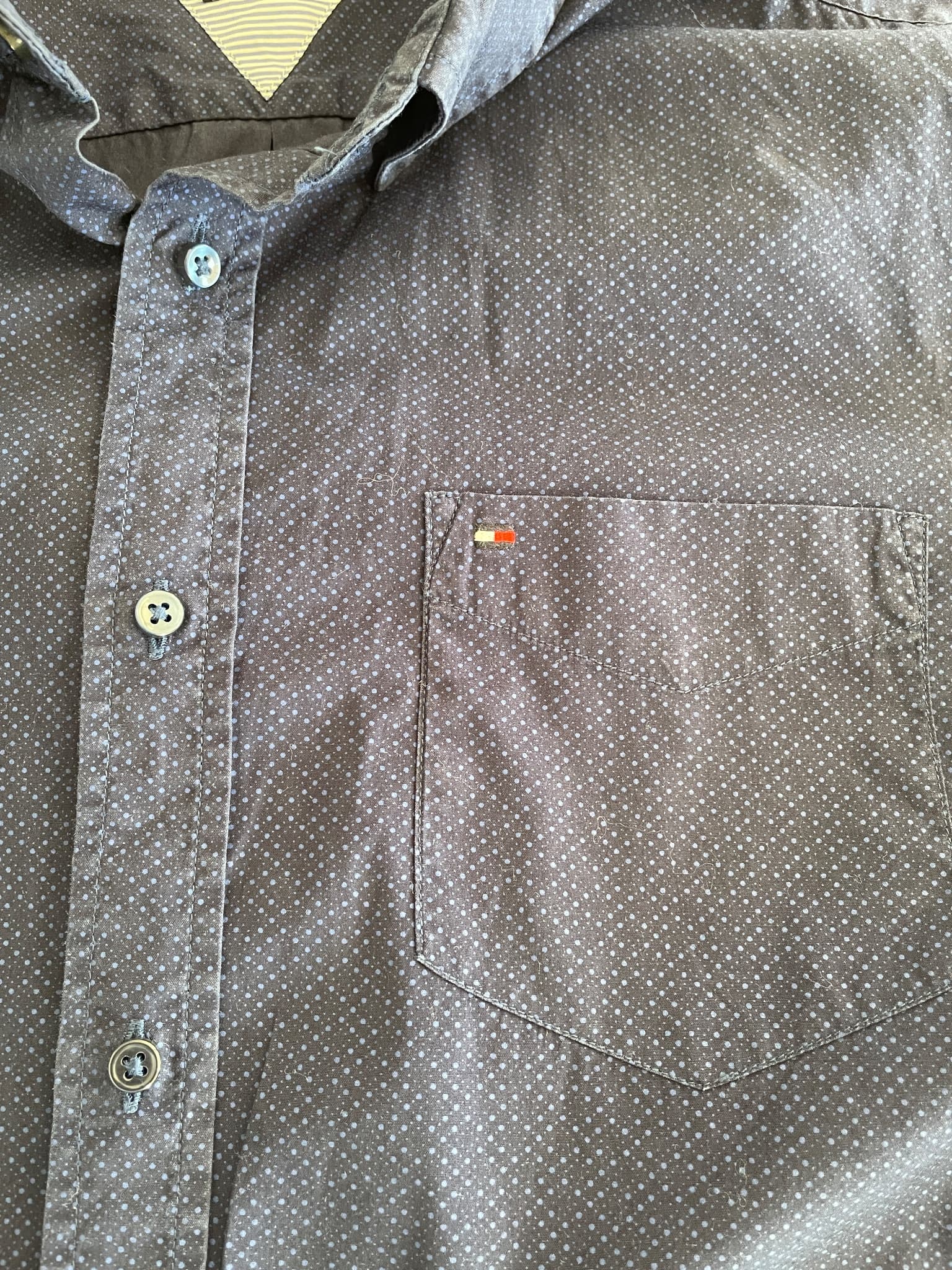 Tommy Hilfiger Long Sleeve Shirt Geometric Dot Print Navy Blue Men's M — photo 3 of 5